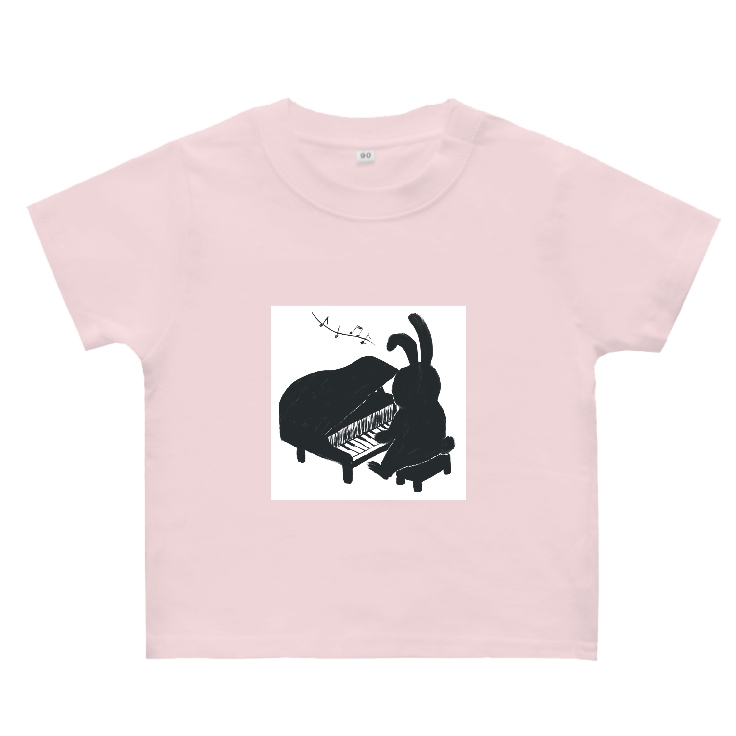 ピアノをひくうさぎ ヘビーウェイトベビーＴシャツ