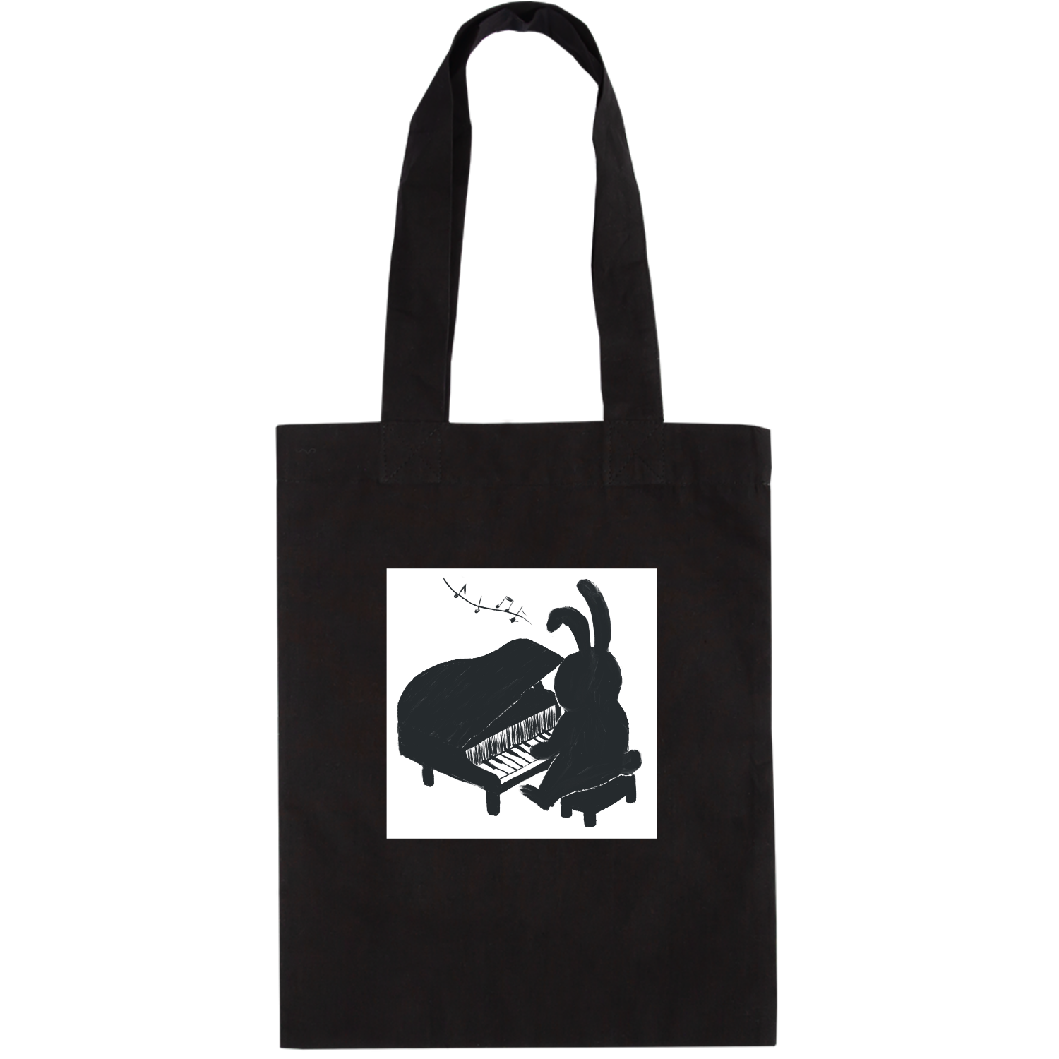 ピアノをひくうさぎ ドイツテューテ【白プリントあり】