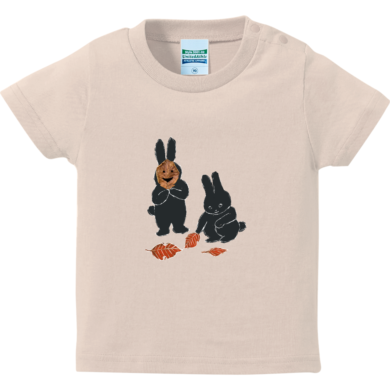 うさぎの秋遊び ハイクオリティーベビーTシャツ