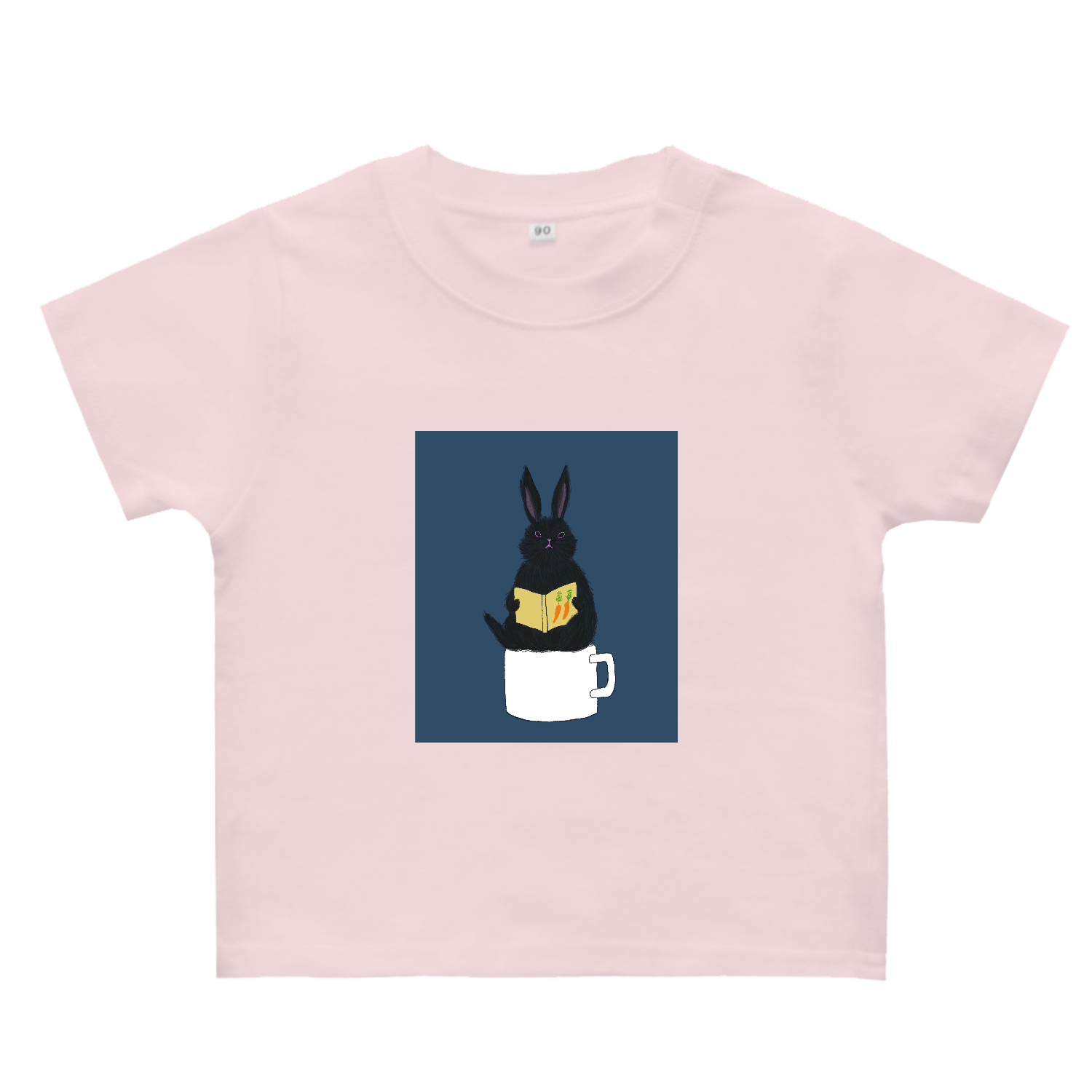 黒うさぎの読書 ヘビーウェイトベビーＴシャツ