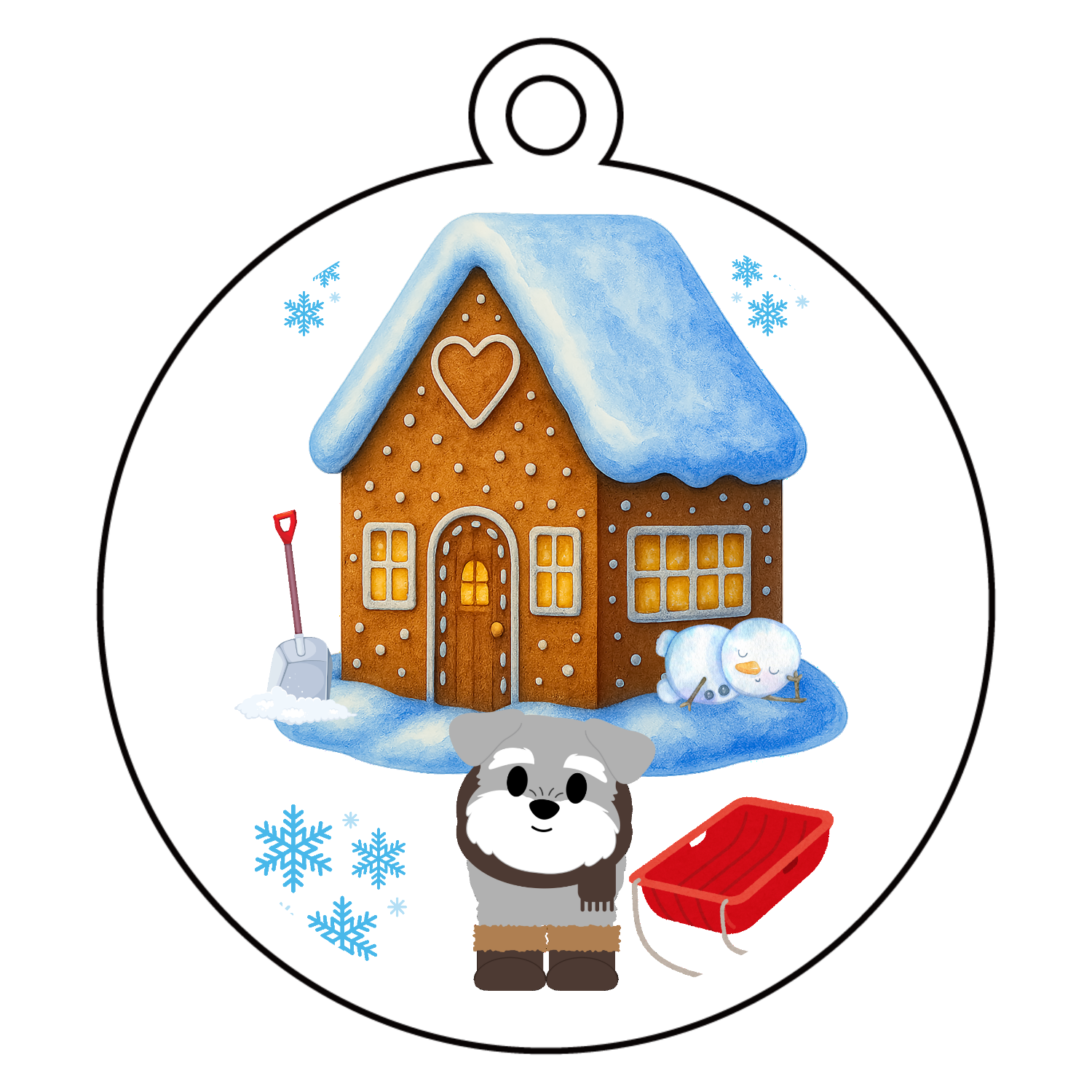 冬の訪れ　パート2 アクリルキーホルダー　丸型 (6cm)