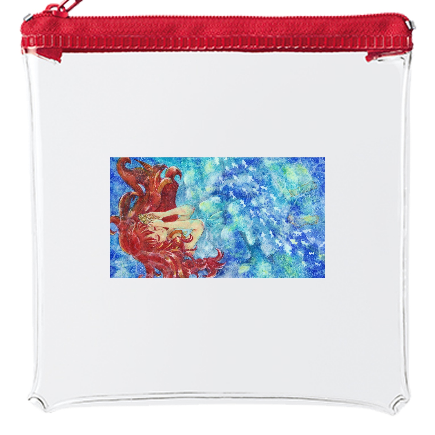 思ひ出の海 カラーファスナークリアポーチ（S）