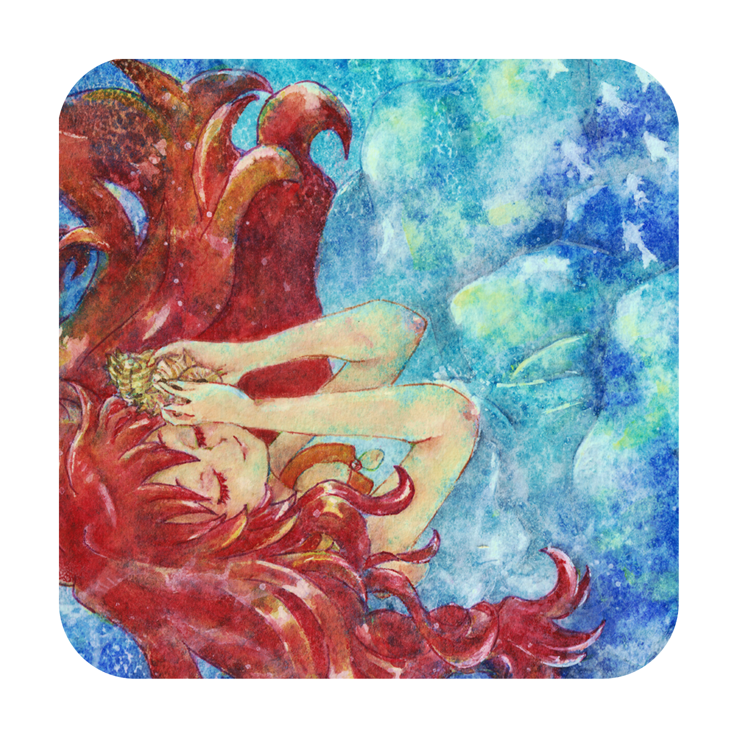 思ひ出の海 全面プリントハンカチタオル 