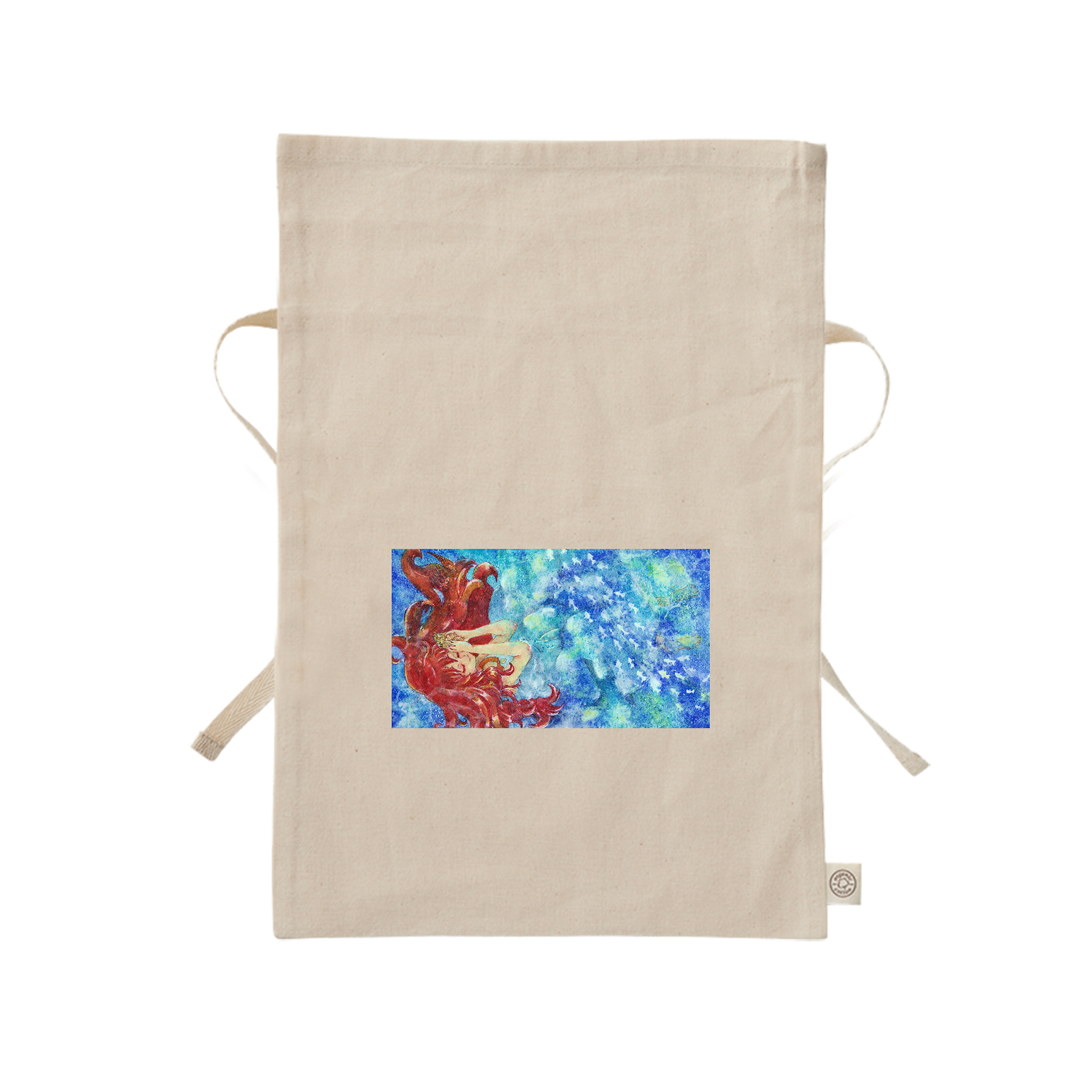 思ひ出の海 オーガニックコットンラッピング巾着（M）