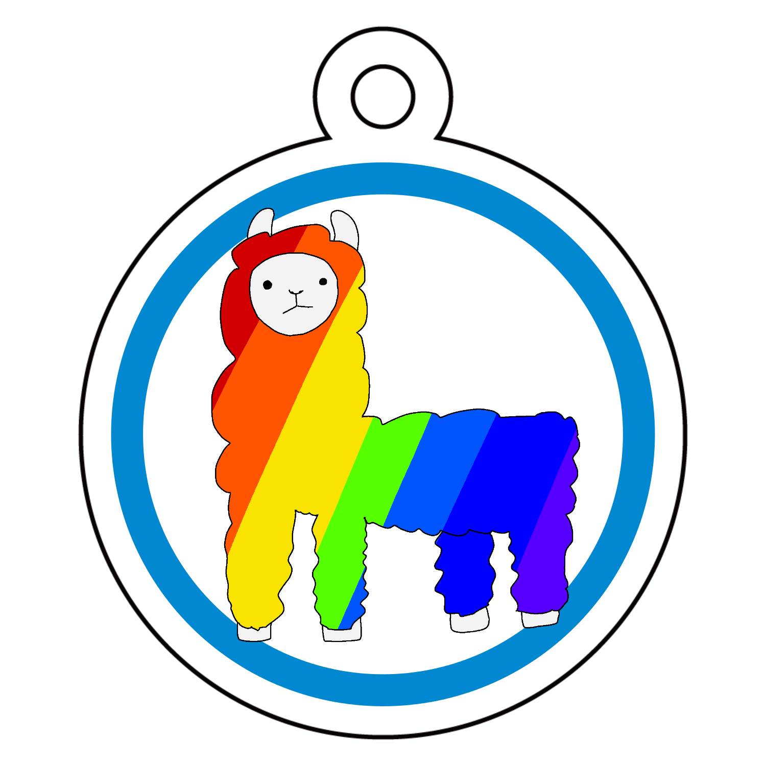 アルパカアクリルキーホルダー　丸型 (4cm)1