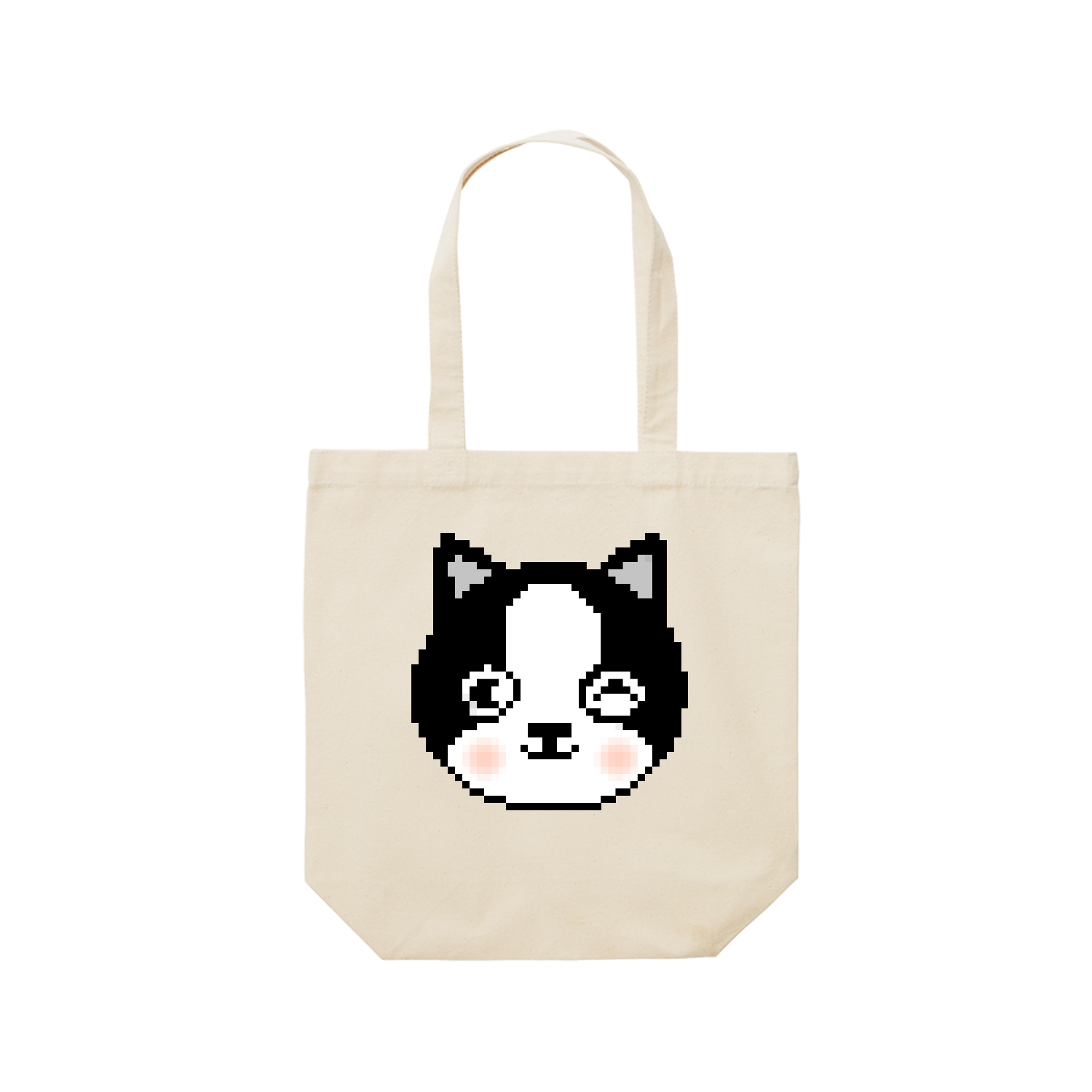 フレンチブルドッグのドット絵 レギュラーキャンバストートバッグ(M) (フルカラー転写プリント)