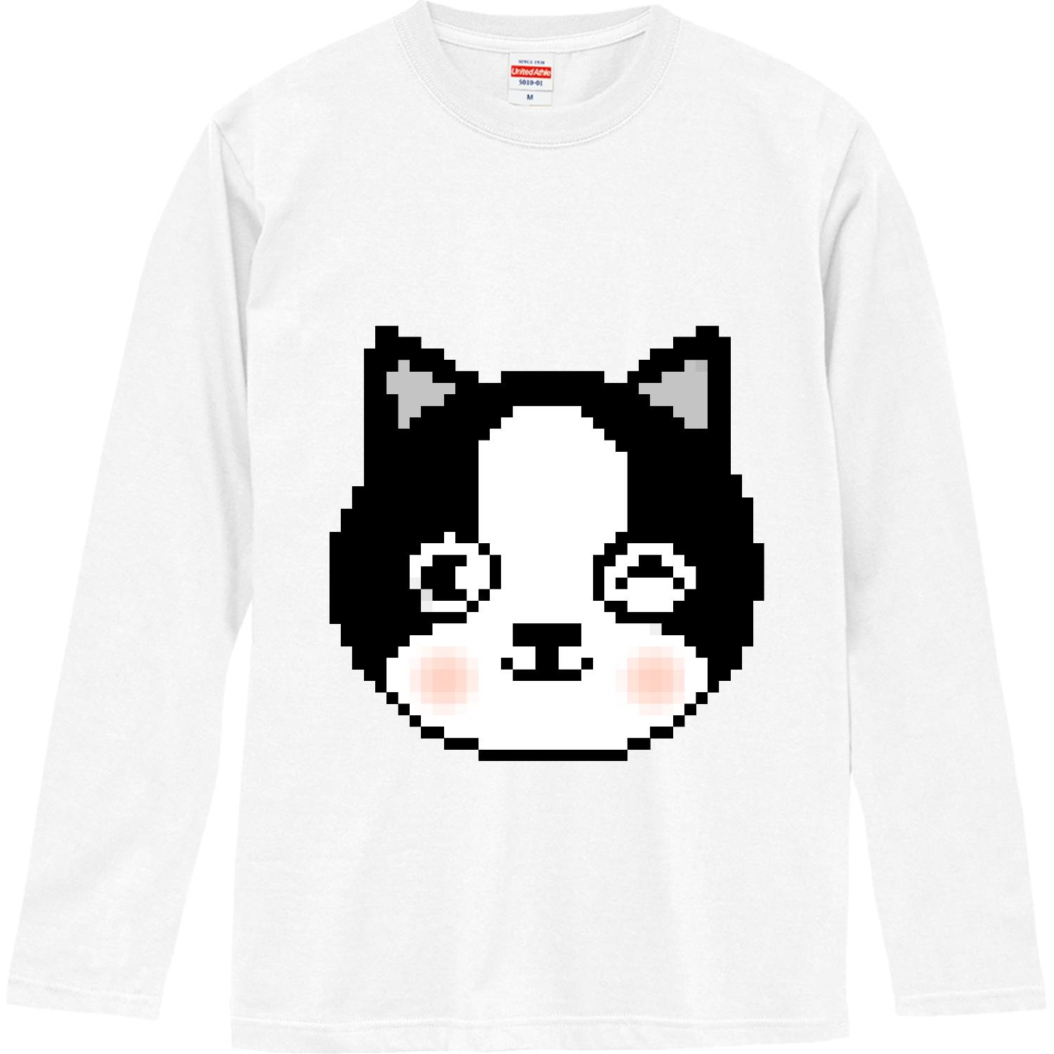 フレンチブルドッグのドット絵 ロングスリーブTシャツ