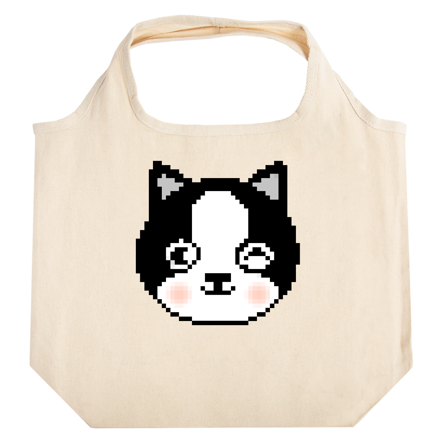 フレンチブルドッグのドット絵 たためるマルシェ【白プリントあり】