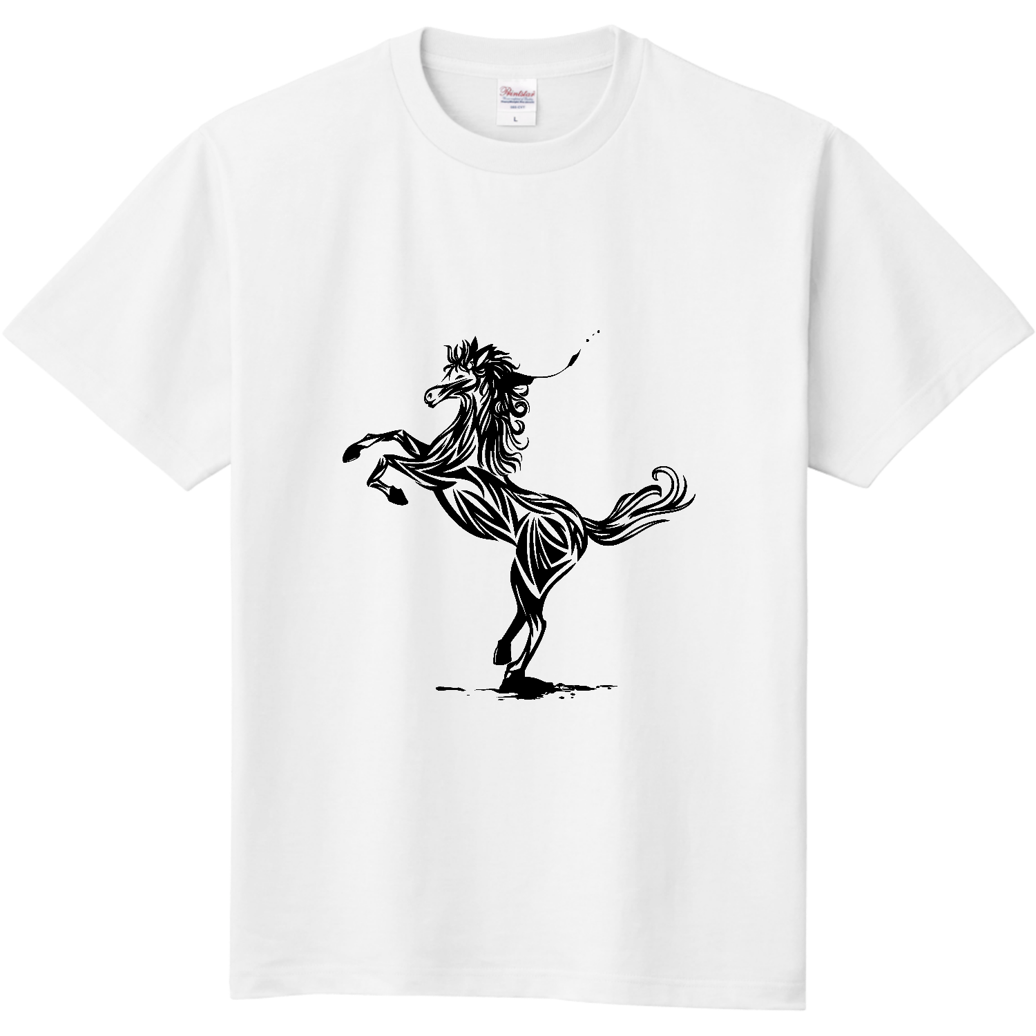 躍動感のある馬のシルエット 定番Ｔシャツ
