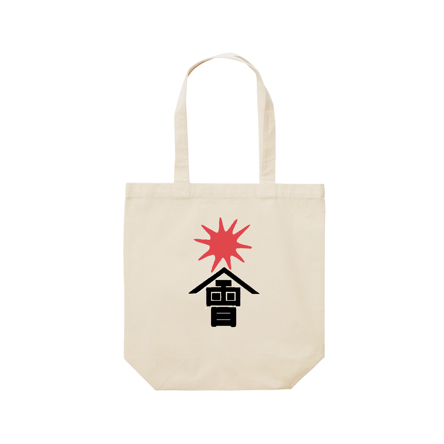 会津藩　白虎隊マーク レギュラーキャンバストートバッグ(M) (フルカラー転写プリント)