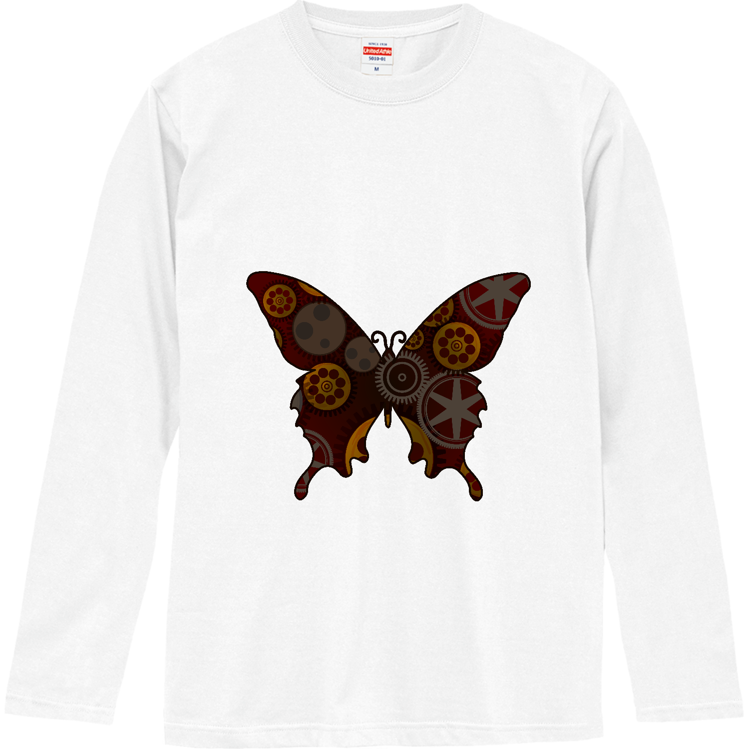 スチームパンクの蝶々 ロングスリーブTシャツ