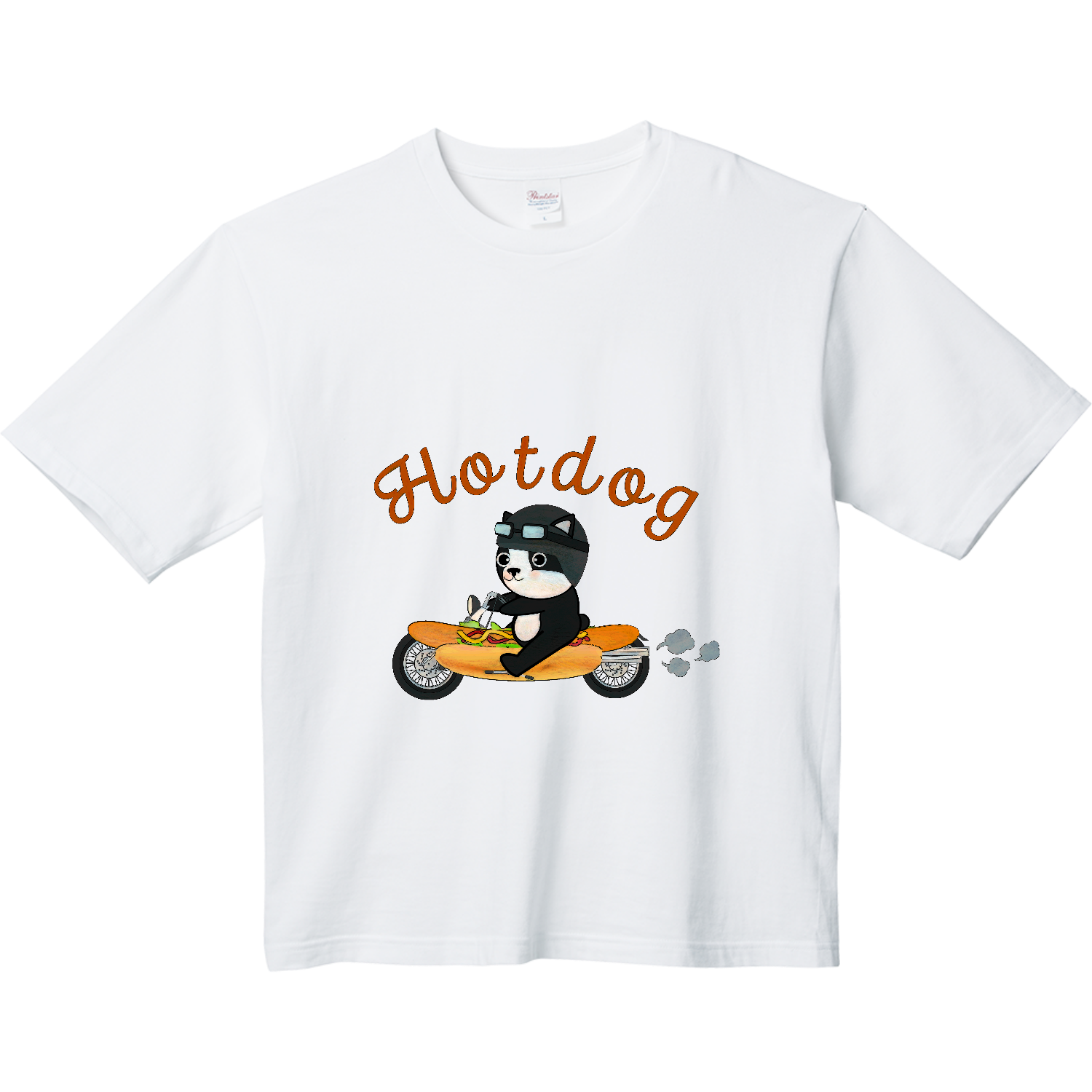 ホットドッグフレンチブルドッグちゃん ヘビーウェイト ビッグシルエットTシャツ