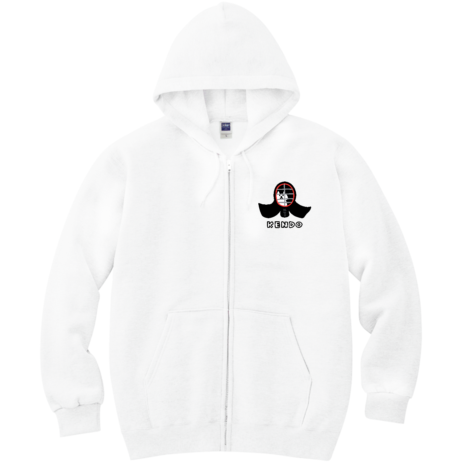 剣道　ネコin 軽量ジップアップパーカー