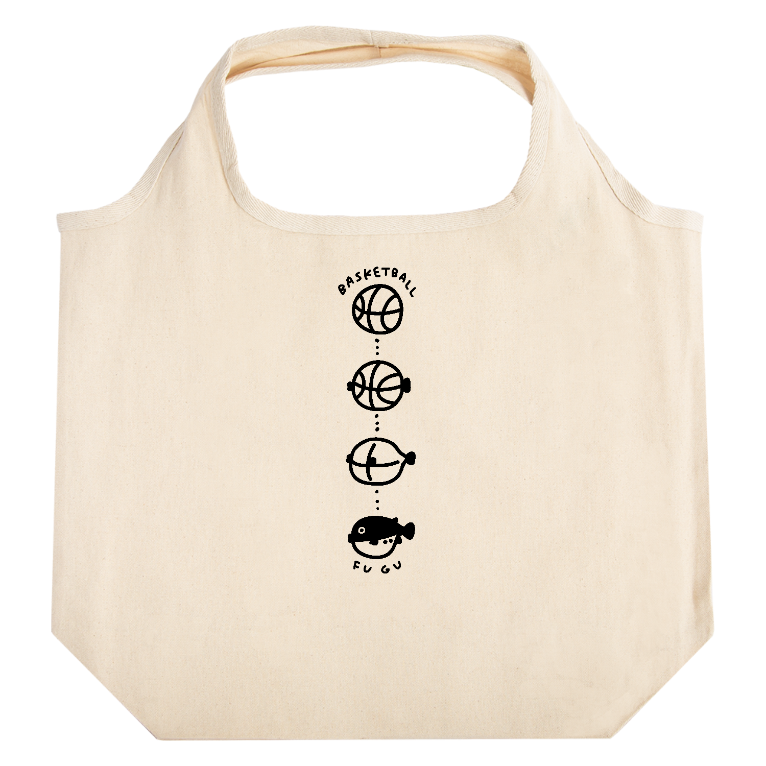 バスケットボール　フグが登場 たためるマルシェ【白プリントあり】