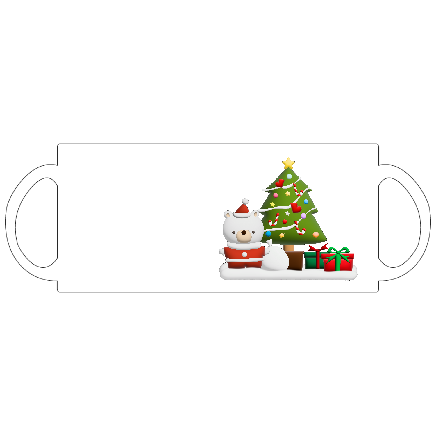 クマちゃんサンタ！プックリイラスト・クリスマス定番マグカップの商品