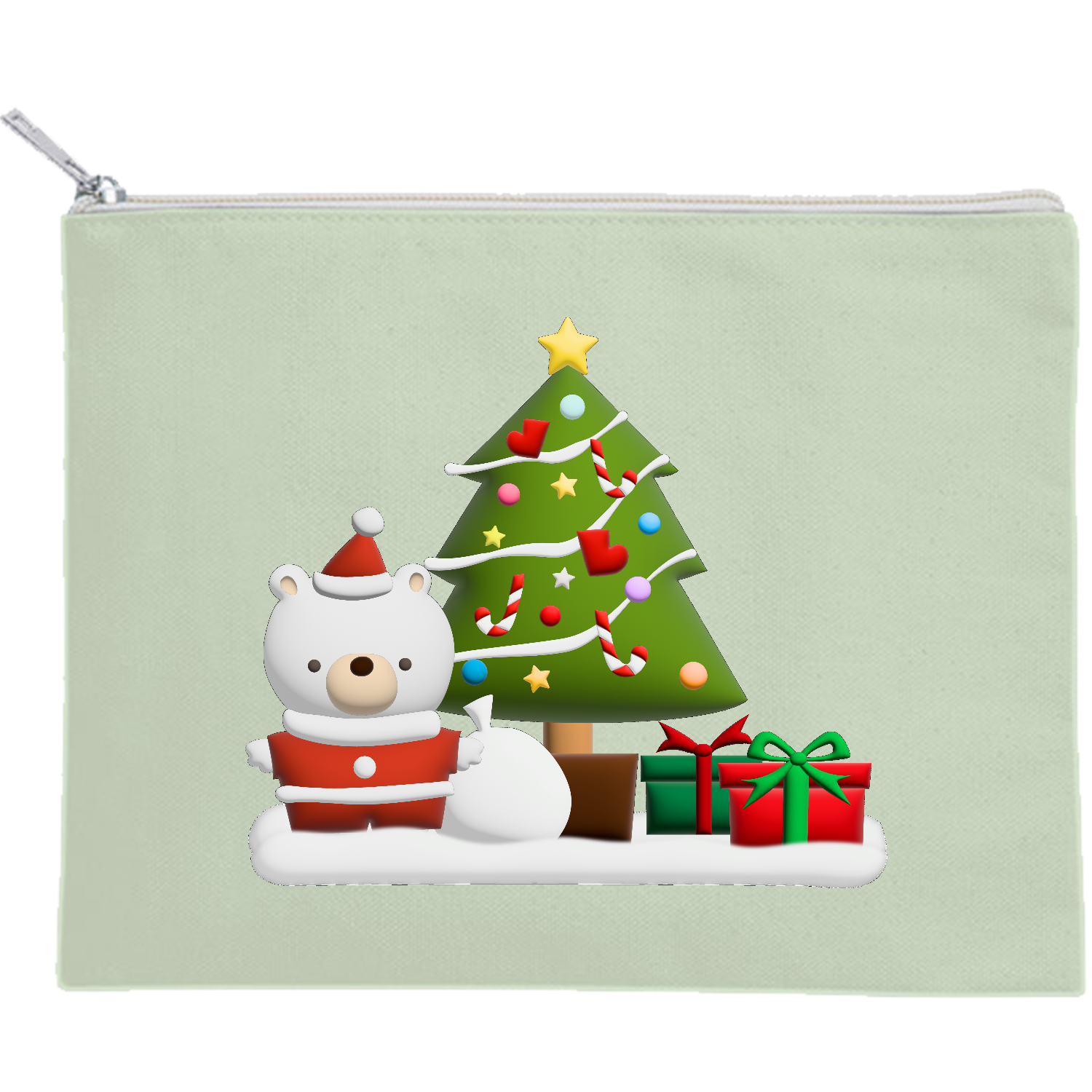 クマちゃんサンタ！プックリイラスト・クリスマスキャンバスフラット