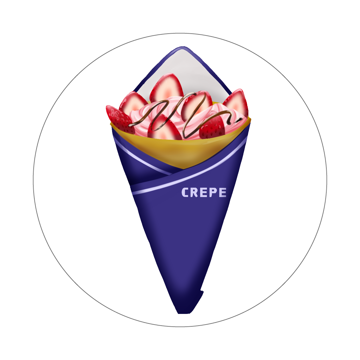 いちごくれぇぷ クリアバッジ