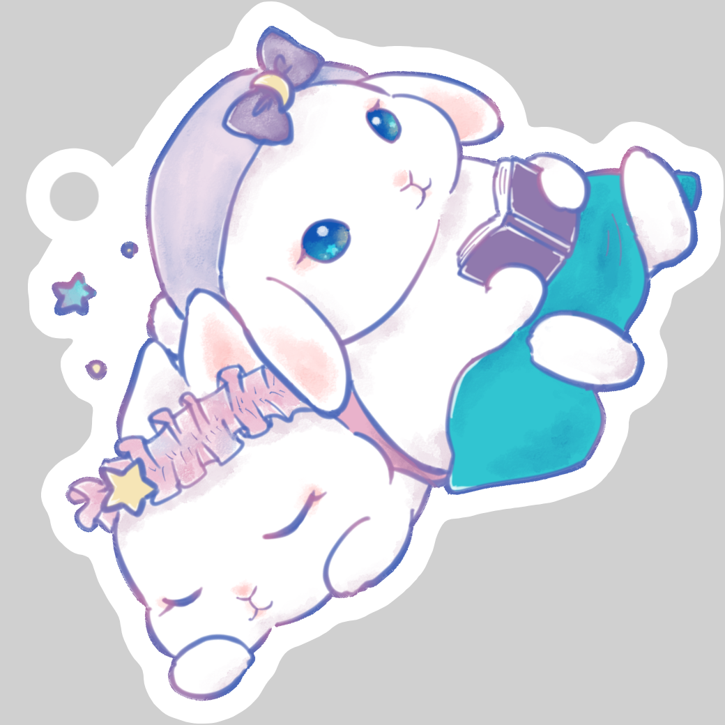 ゆめかわ星のおやすみタイム ダイカットアクリルキーホルダー(6×6cm)