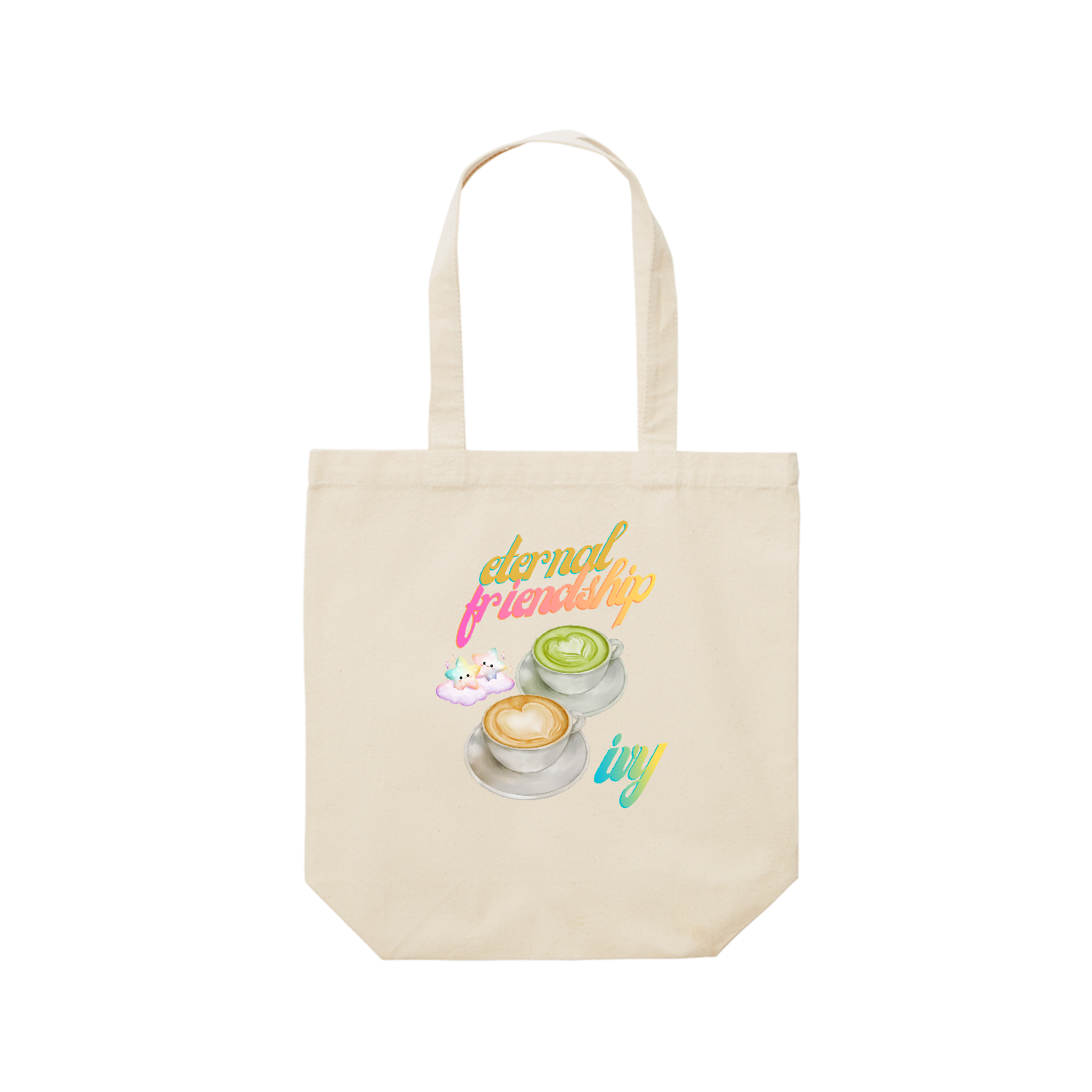 ティータイムパート1 レギュラーキャンバストートバッグ(M) (フルカラー転写プリント)