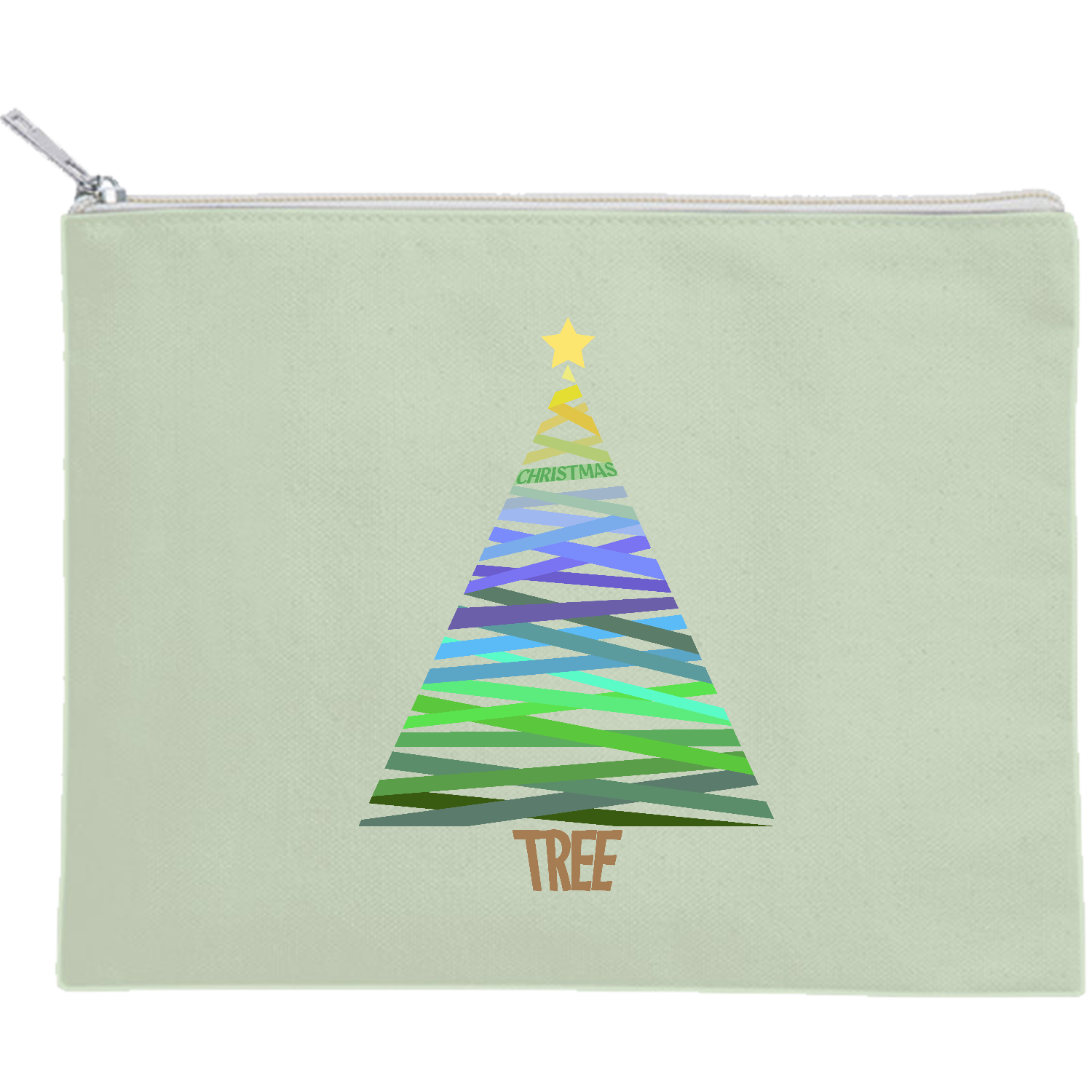 CHRISTMAS TREE／クリスマスツリー・シンプル キャンバスポーチ（M）【白プリント有】