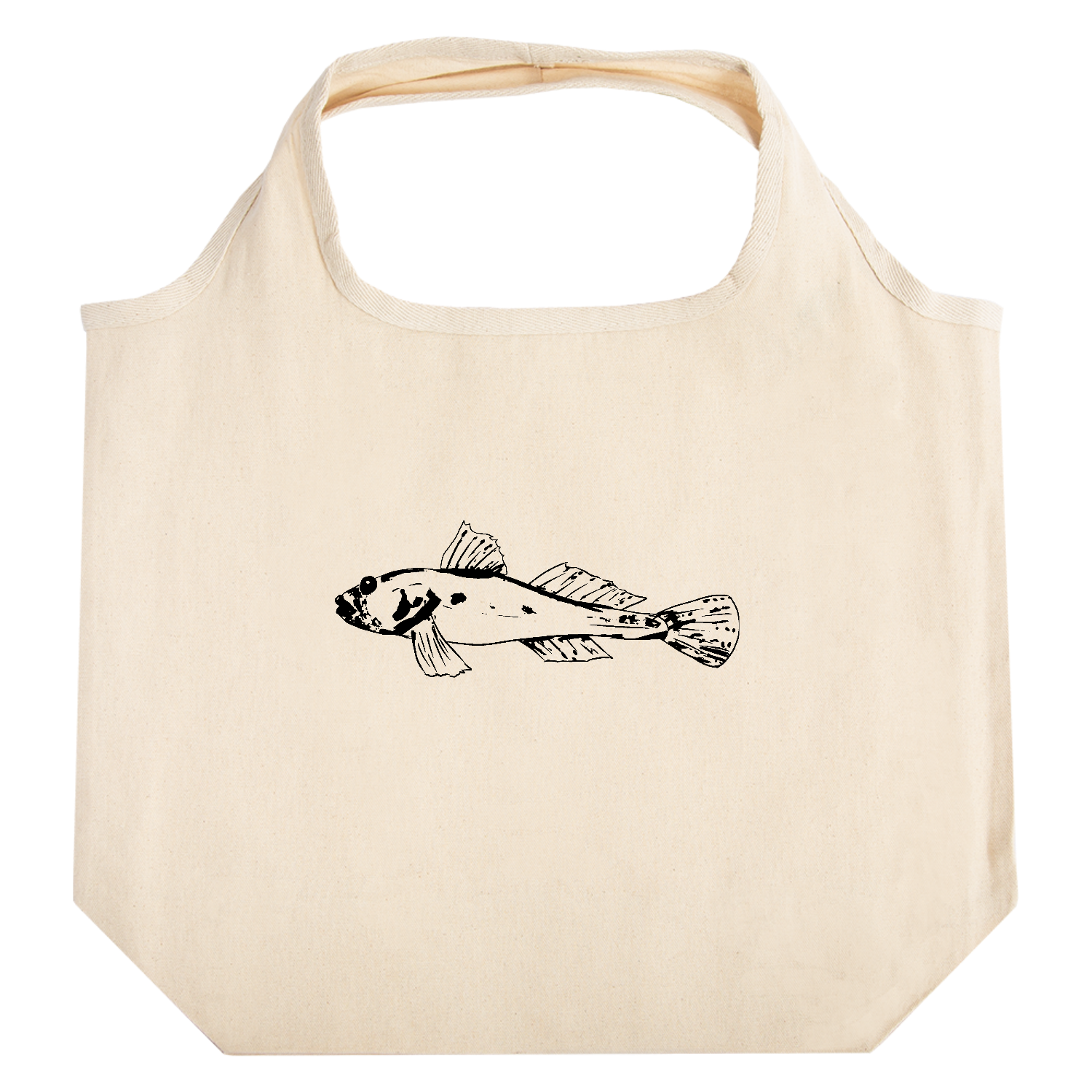 ハゼの墨絵 たためるマルシェ【白プリントあり】