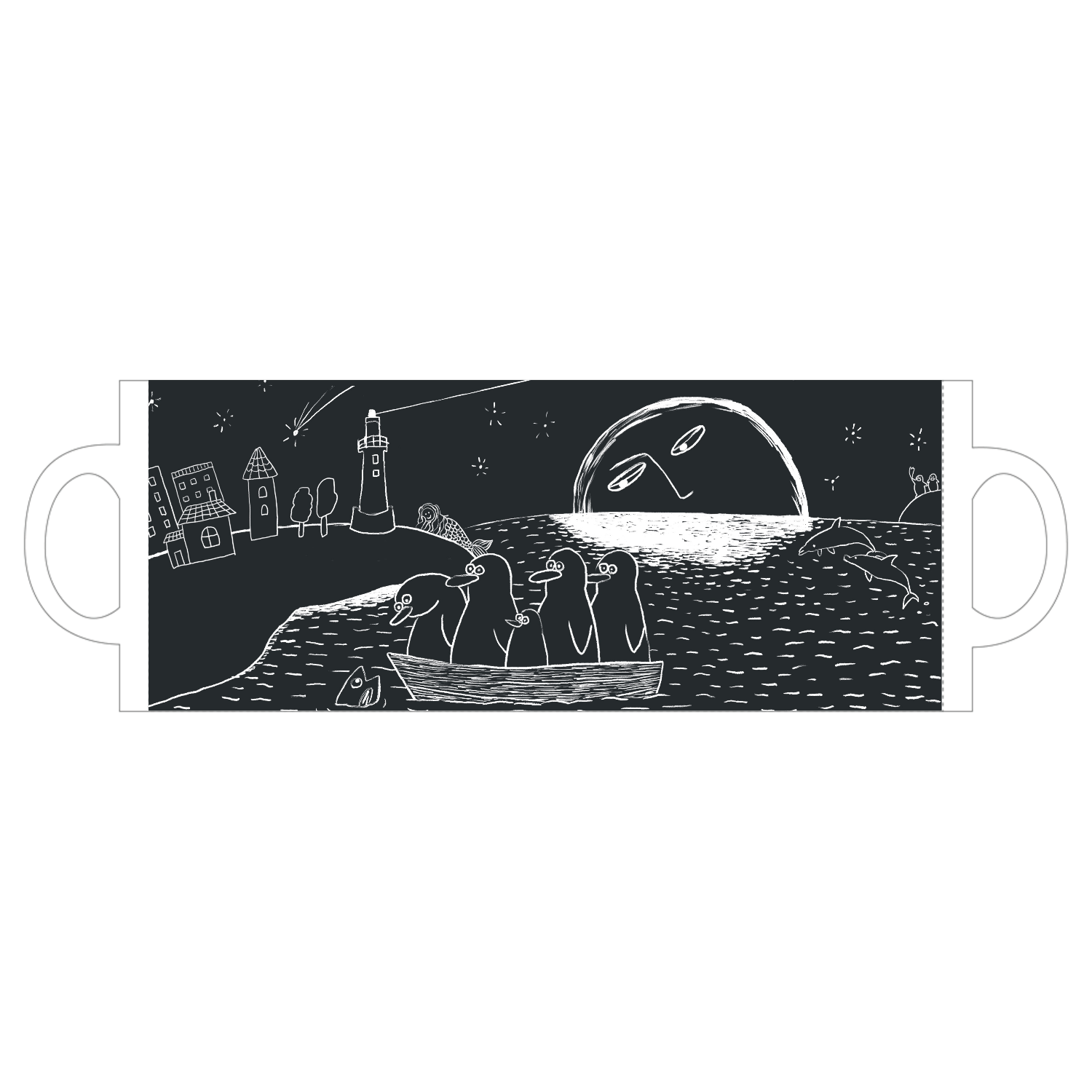 旅するペンギン全面印刷 陶器マグカップ1