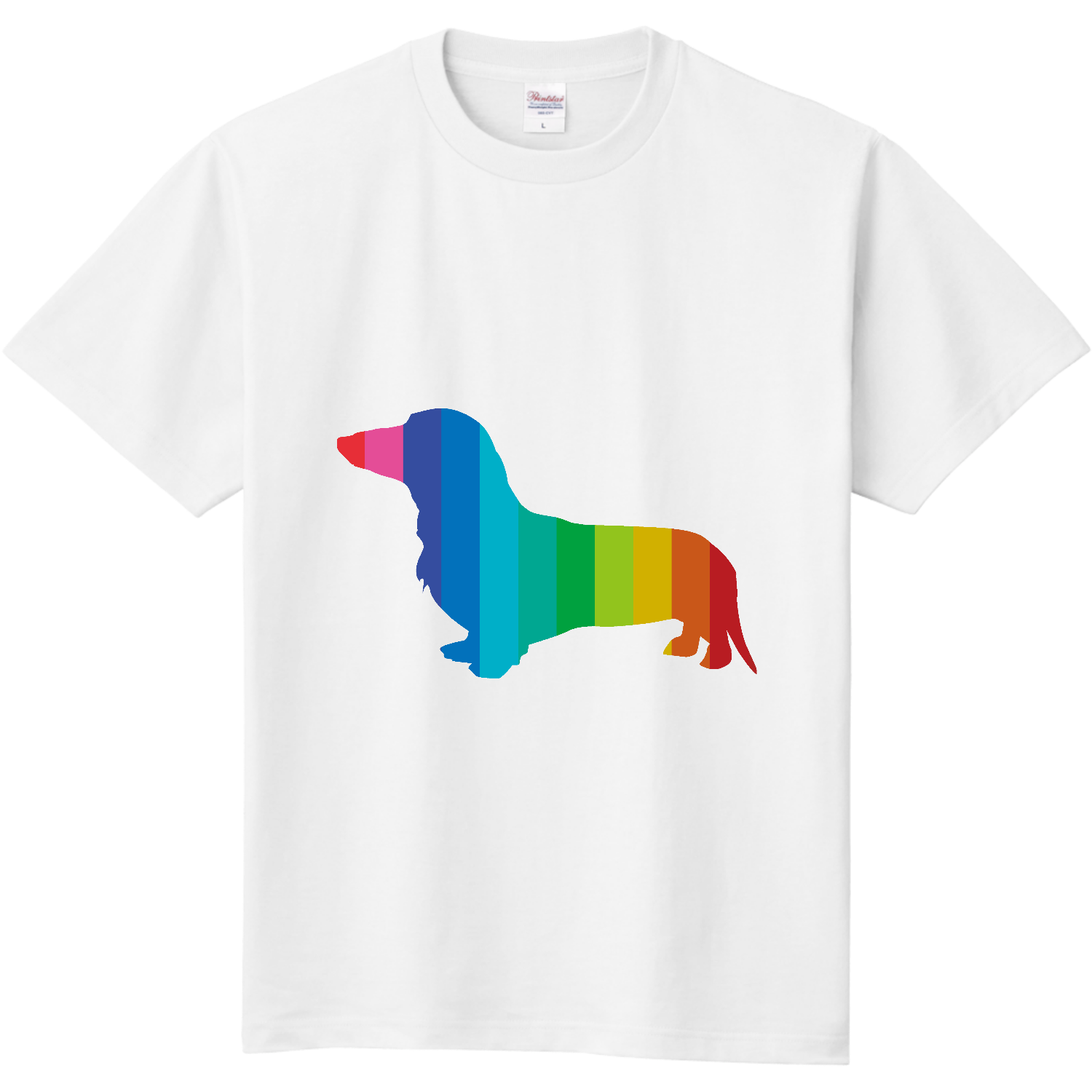 ミニチュアダックスフンドのカラフルシルエット 定番Ｔシャツ
