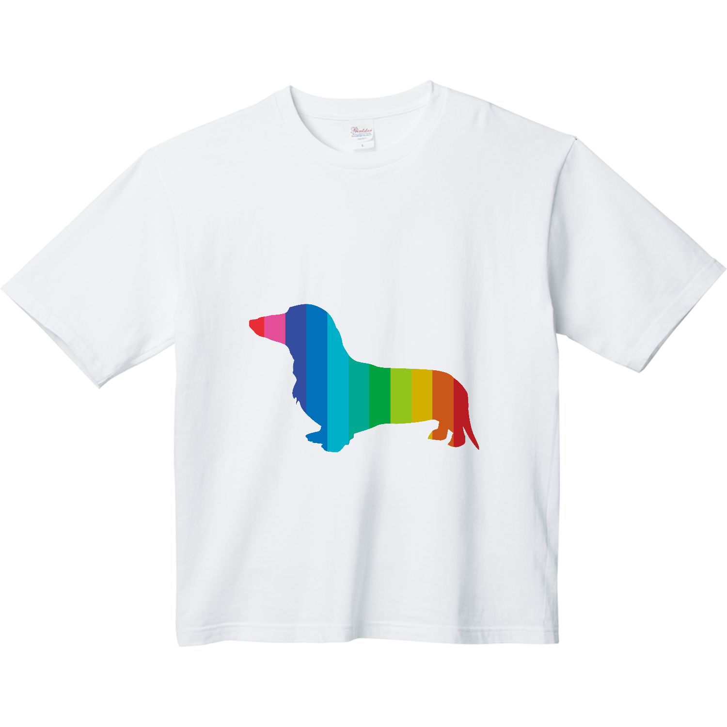 ミニチュアダックスフンドのカラフルシルエット ヘビーウェイト ビッグシルエットTシャツ