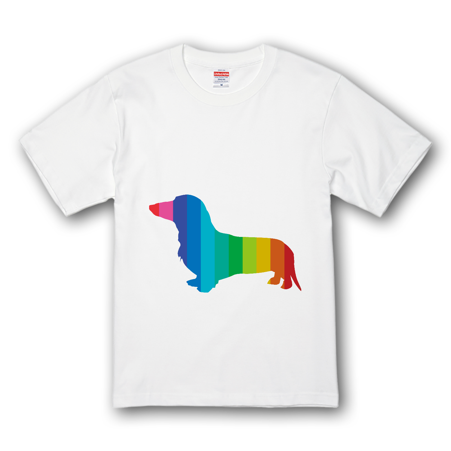 ミニチュアダックスフンドのカラフルシルエット プレミアムTシャツ