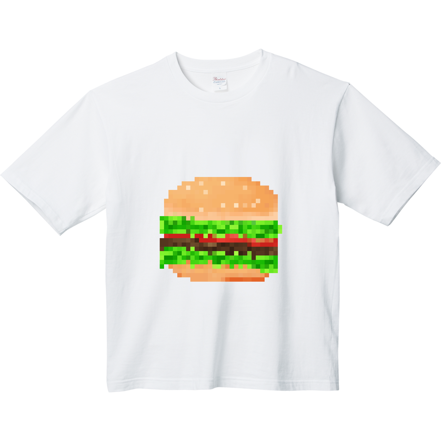 可愛いハンバーガーのドット絵イラスト ヘビーウェイト ビッグシルエットTシャツ