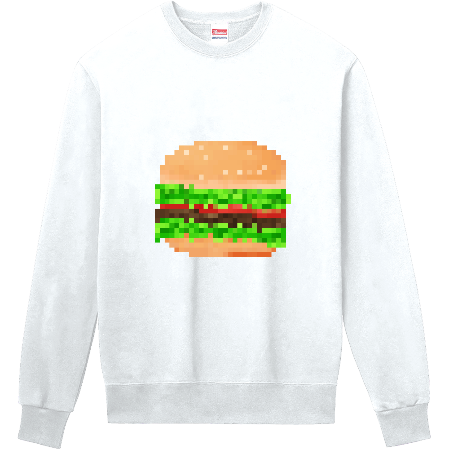 可愛いハンバーガーのドット絵イラスト 定番スウェット