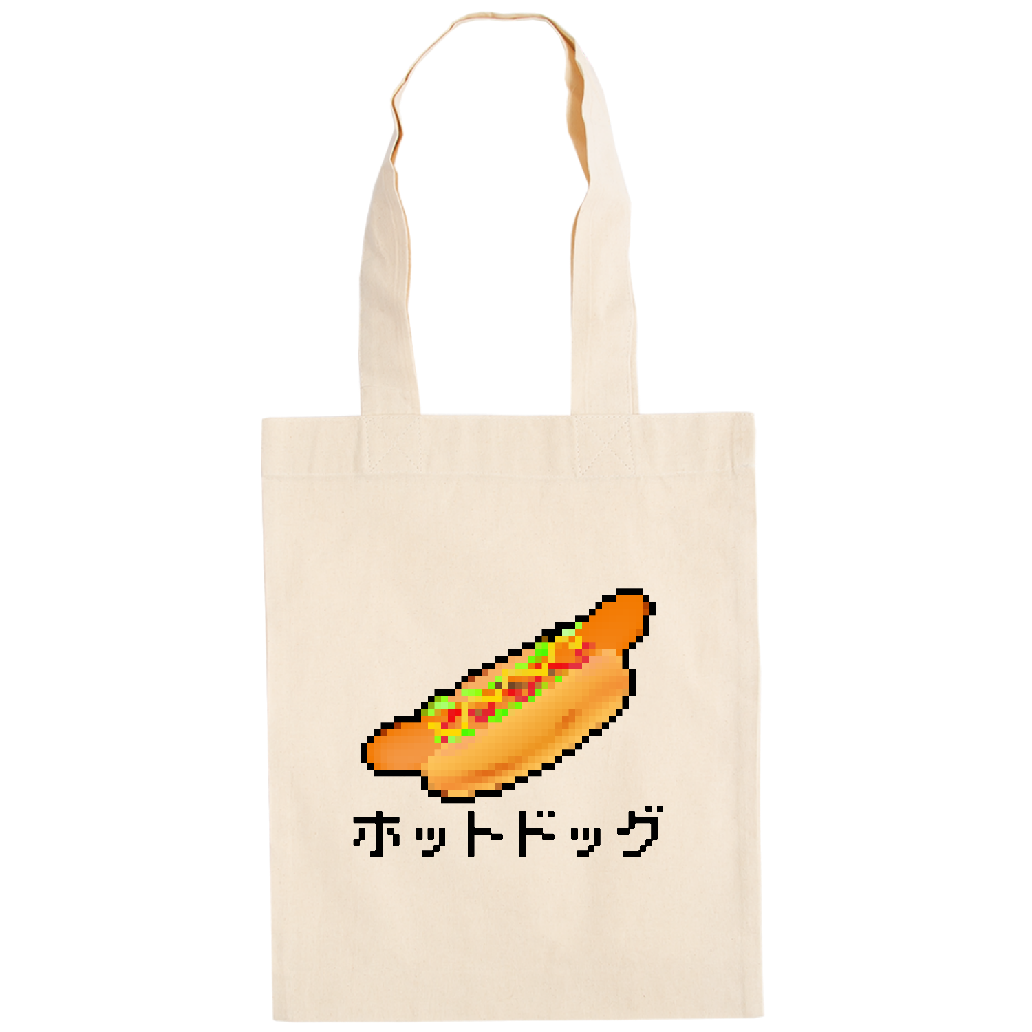 ホットドッグのドット絵イラスト ドイツテューテ【白プリントあり】
