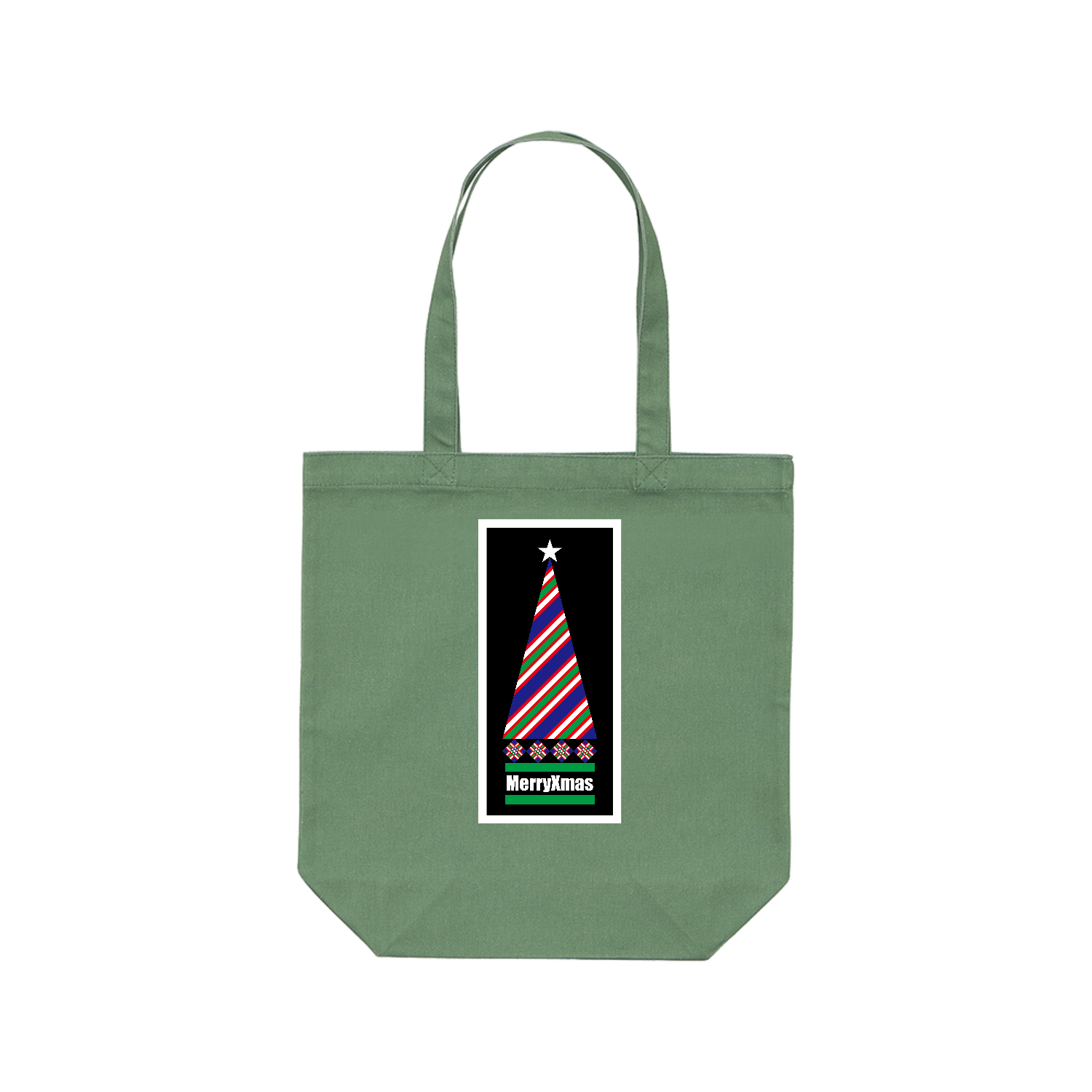 MerryXmas レギュラーキャンバストートバッグ(M) (フルカラー転写プリント)