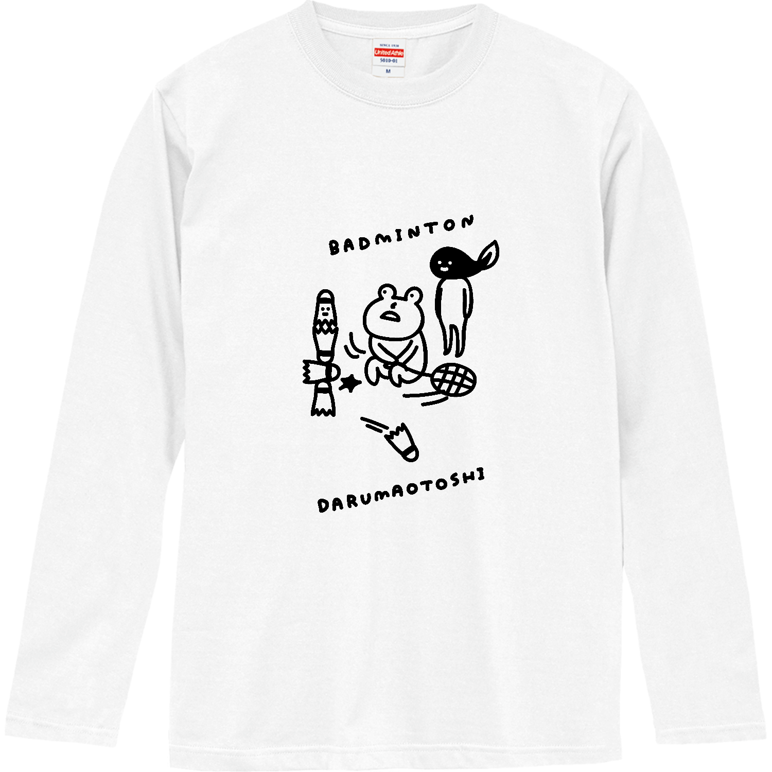 バドミントン　だるま落とし ロングスリーブTシャツ