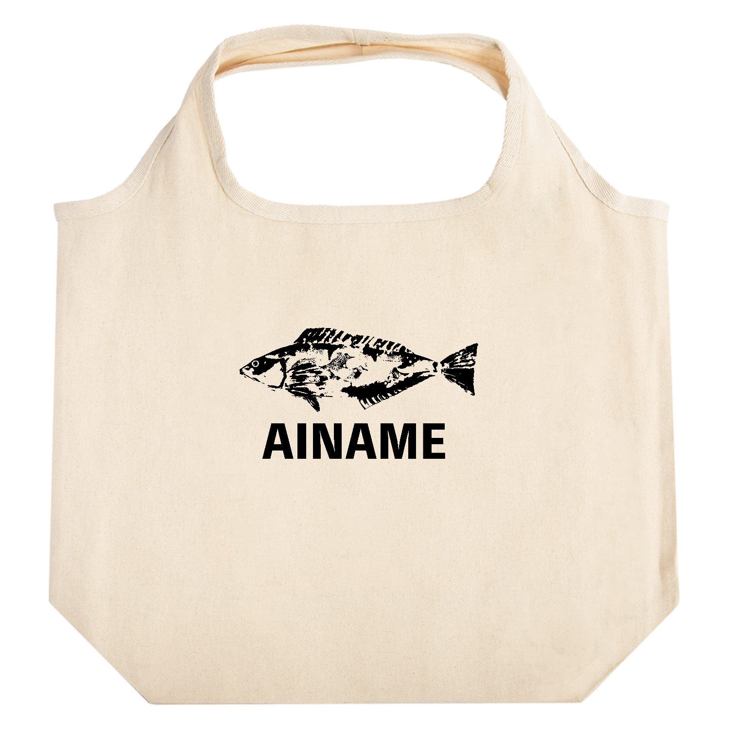 アイナメ・アブラコの魚拓イラスト たためるマルシェ【白プリントあり】