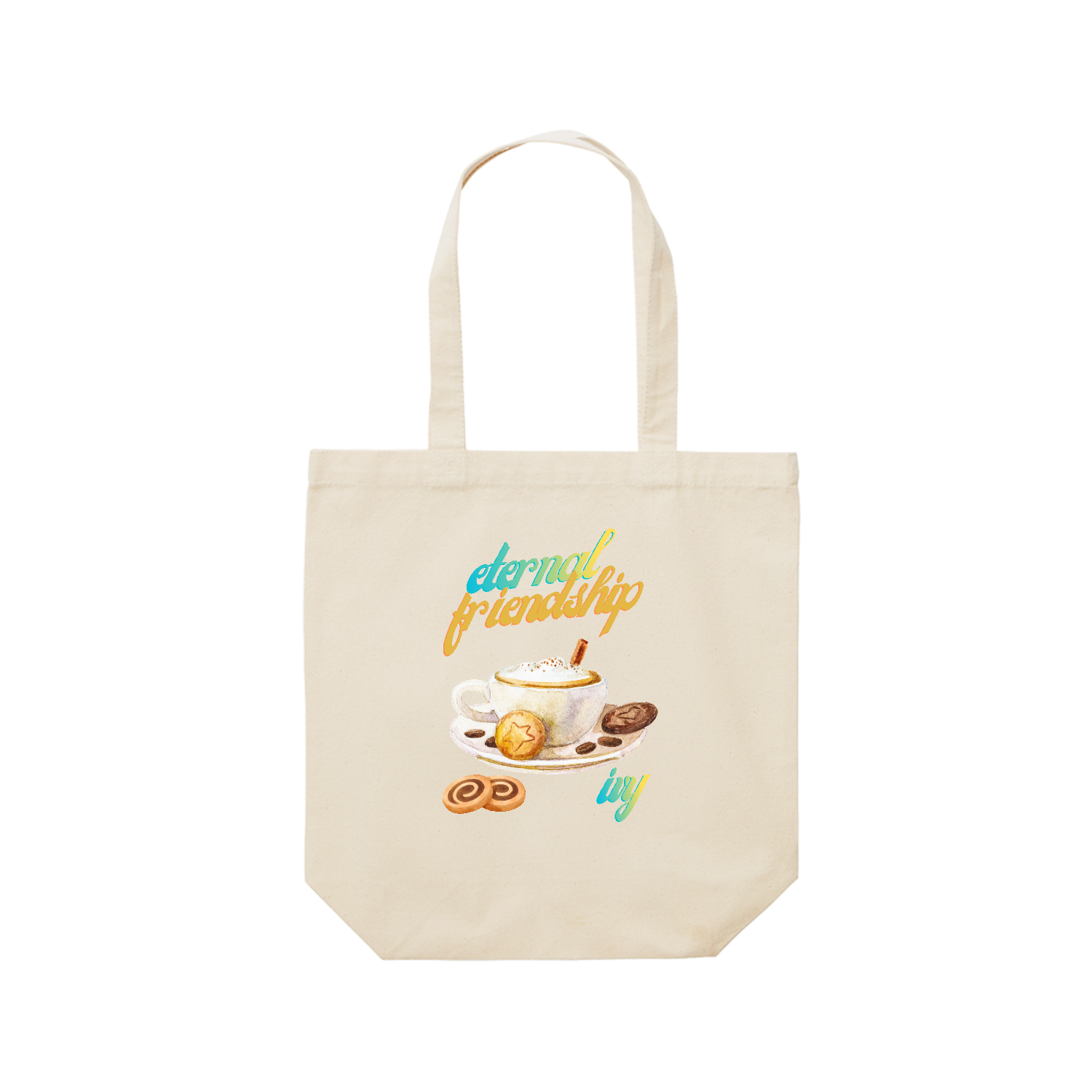 ティータイムパート2 レギュラーキャンバストートバッグ(M) (フルカラー転写プリント)