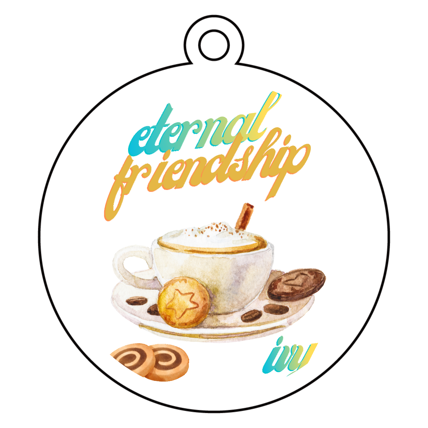 ティータイムパート2アクリルキーホルダー　丸型 (6cm)1