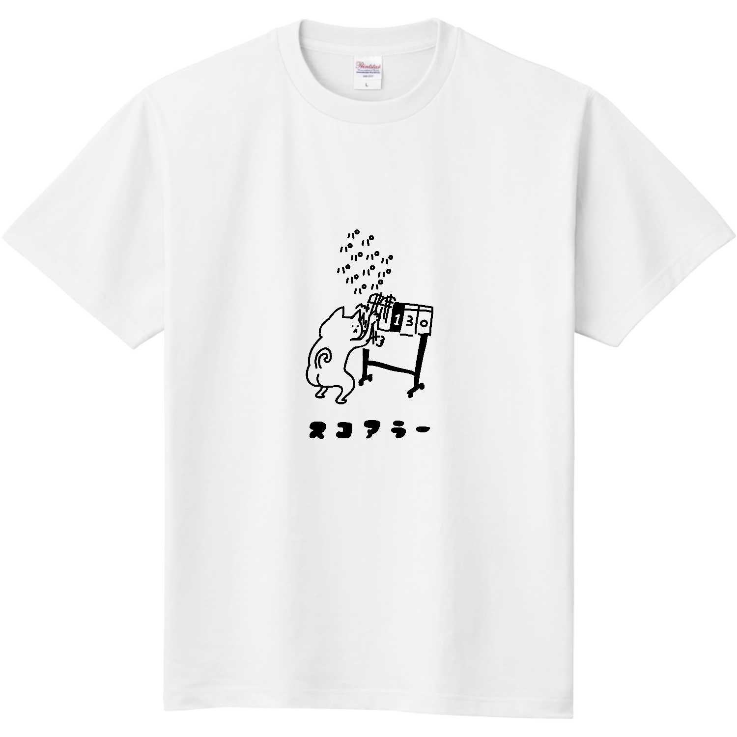 スコアボードをめくるネコ 定番Ｔシャツ