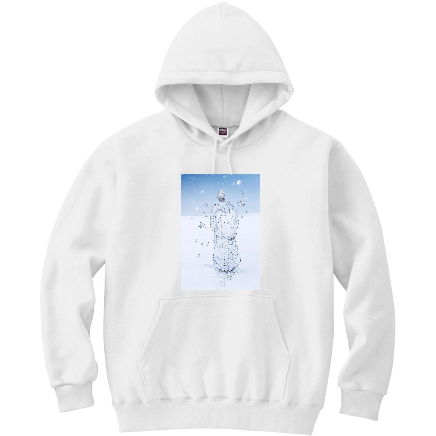 雪、桜、パーカー、ニット帽 軽量プルパーカー (長袖プリント)