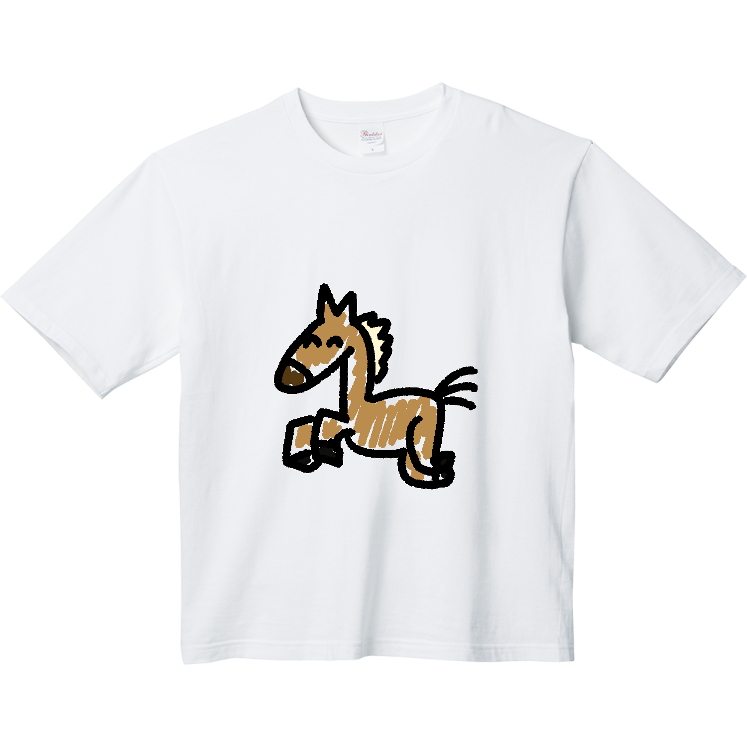 手書きの可愛い馬のイラスト ヘビーウェイト ビッグシルエットTシャツ