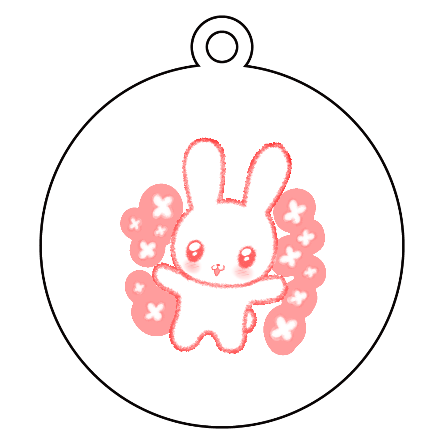 きらきらうさぎ アクリルキーホルダー　丸型 (6cm)