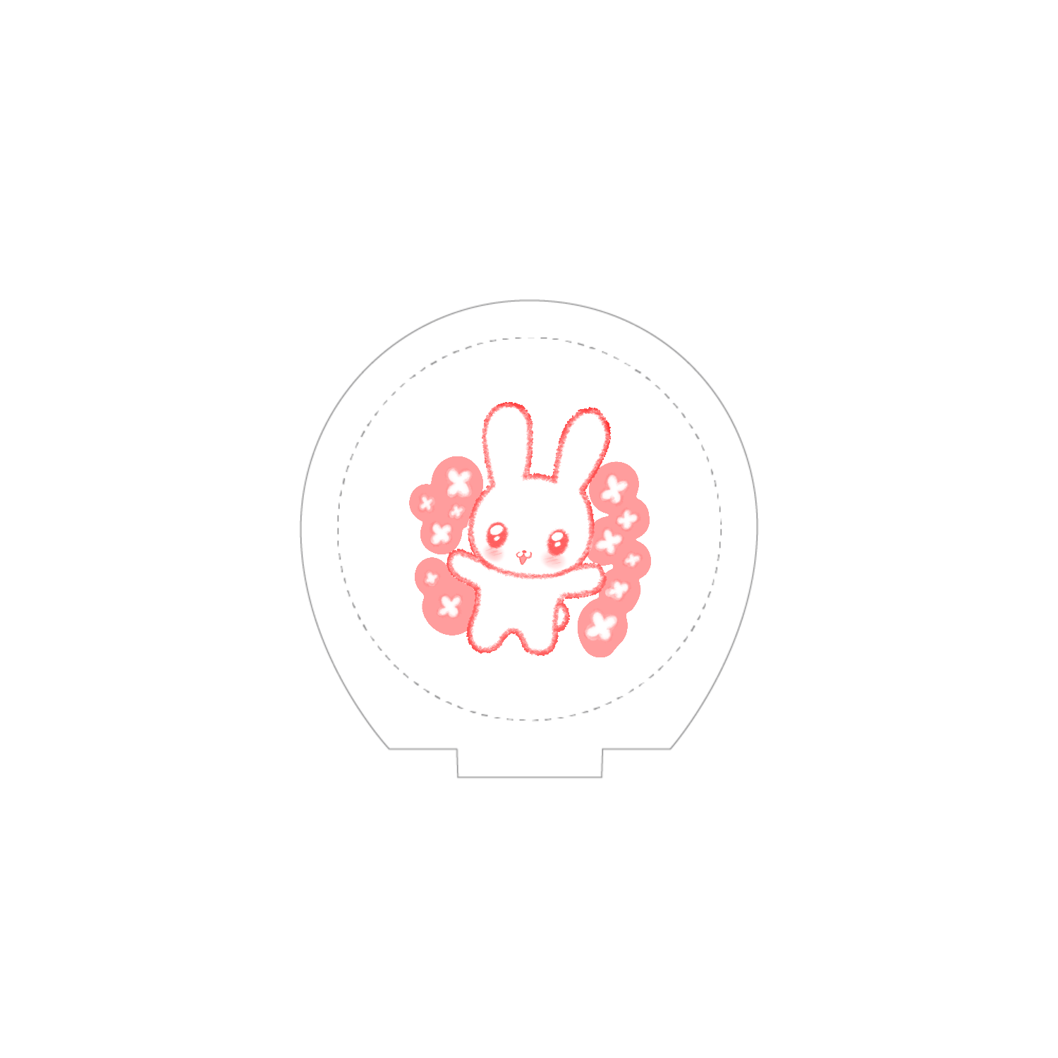 きらきらうさぎ 50×50アクリルフィギュア(丸型) 台座印刷なし