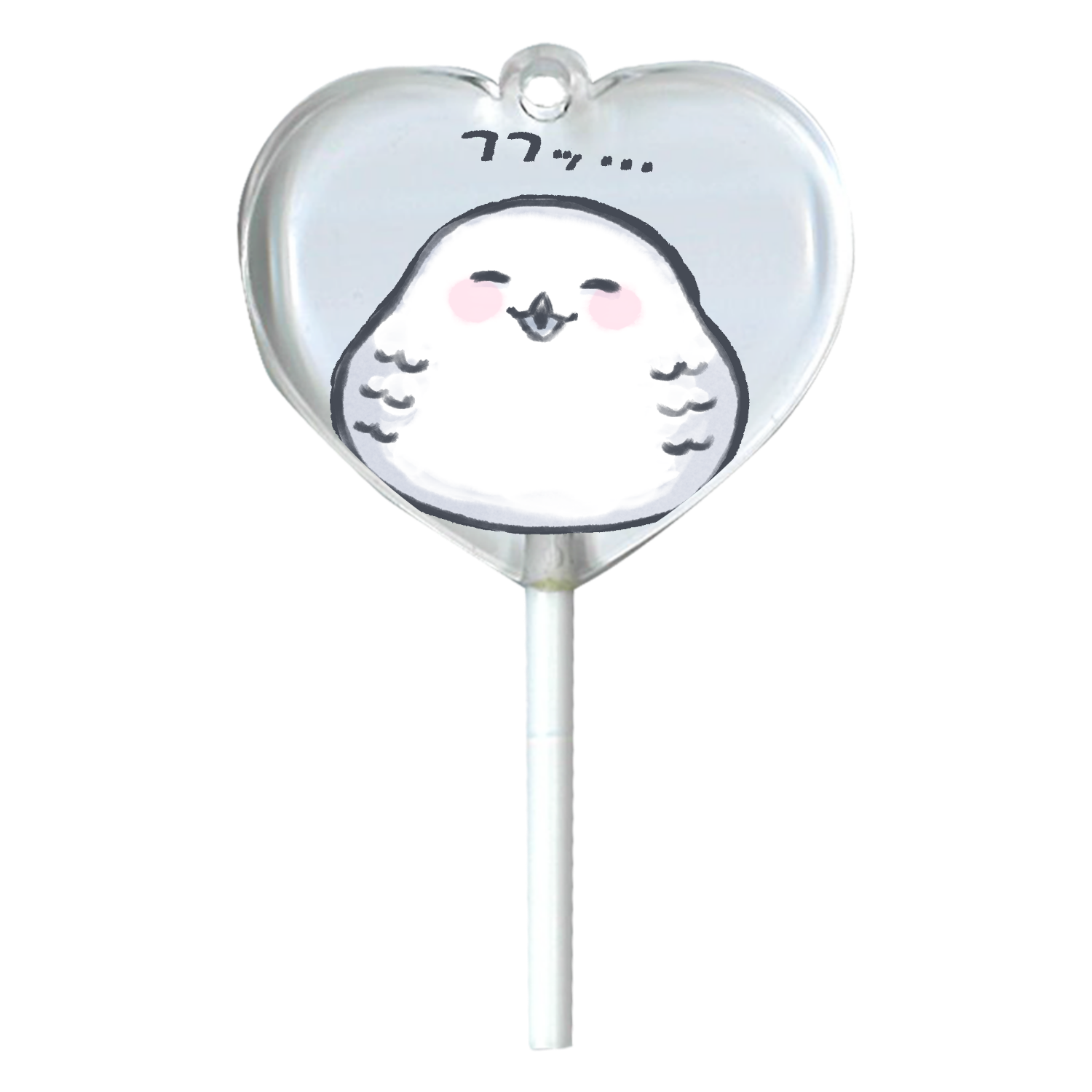 ふふふくろう ハートキャンディアクリルチャーム