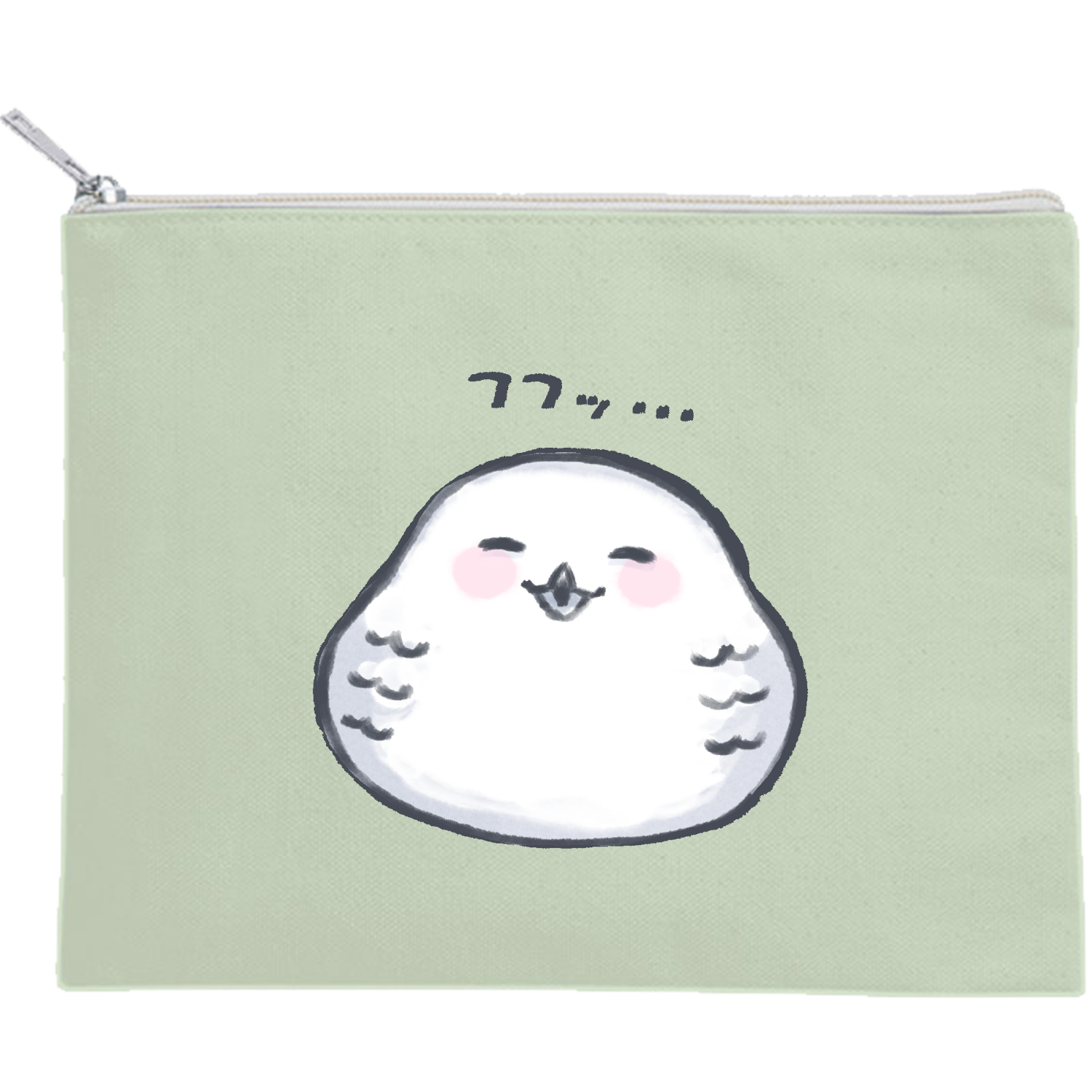 ふふふくろう キャンバスポーチ（M）【白プリント有】