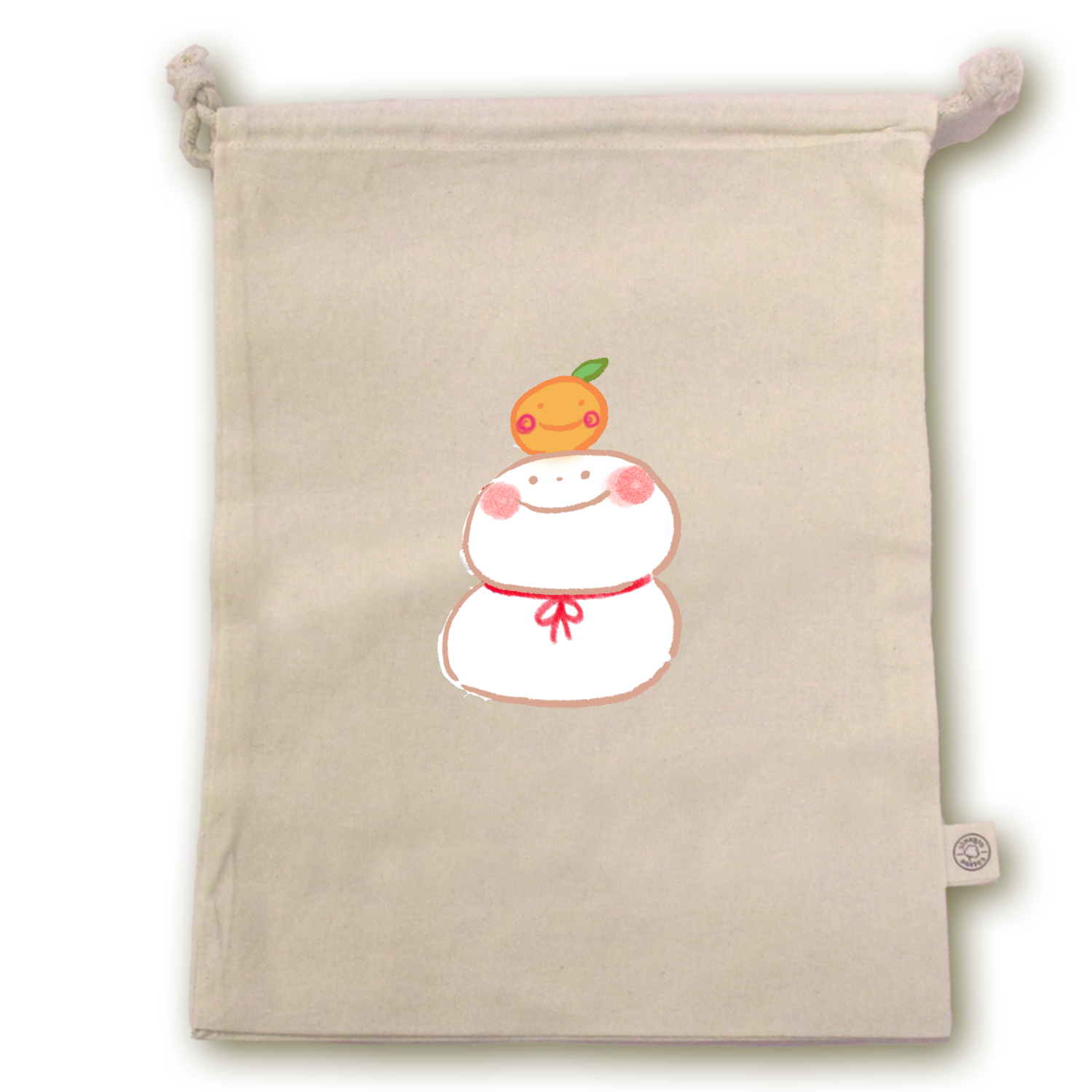 おもちとみかんオーガニックコットンガゼット巾着（L）の商品購入