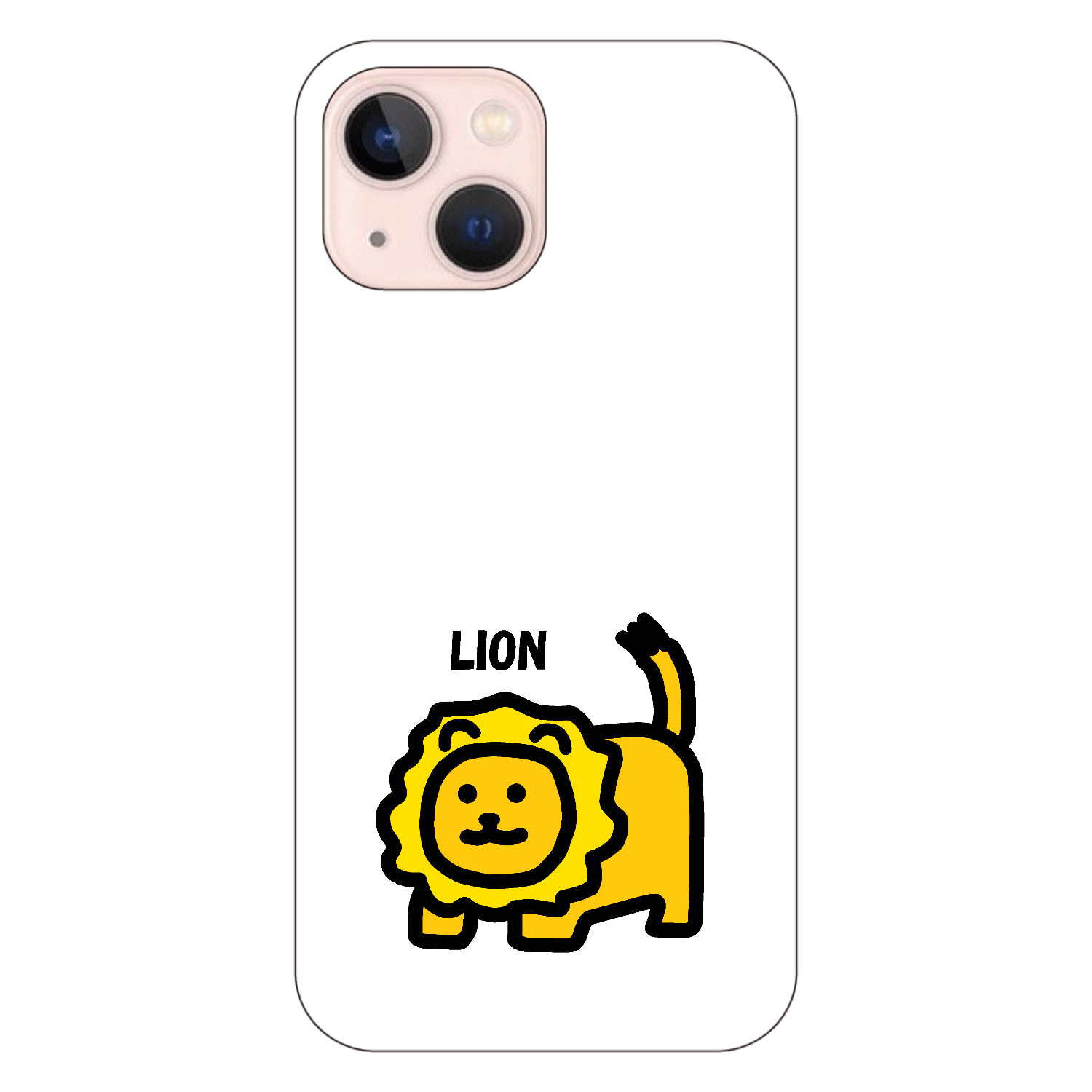 ライオン iPhone13 mini (白/黒) 