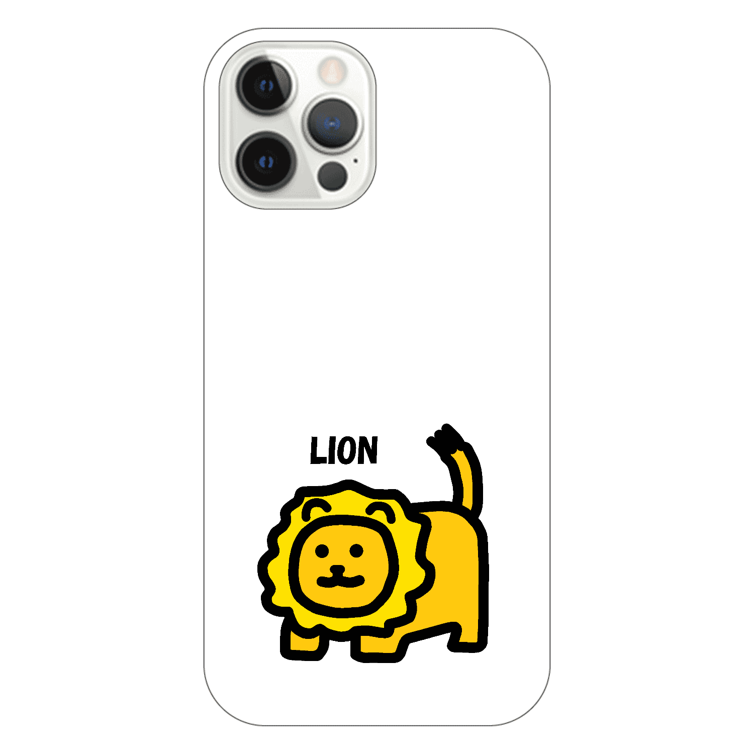 ライオン iPhone12 Pro (白/黒)
