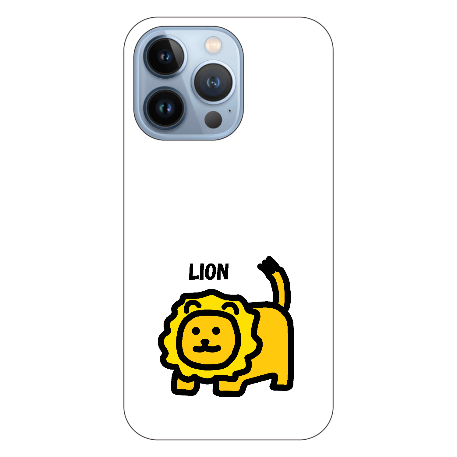 ライオン iPhone13 Pro (白/黒) 