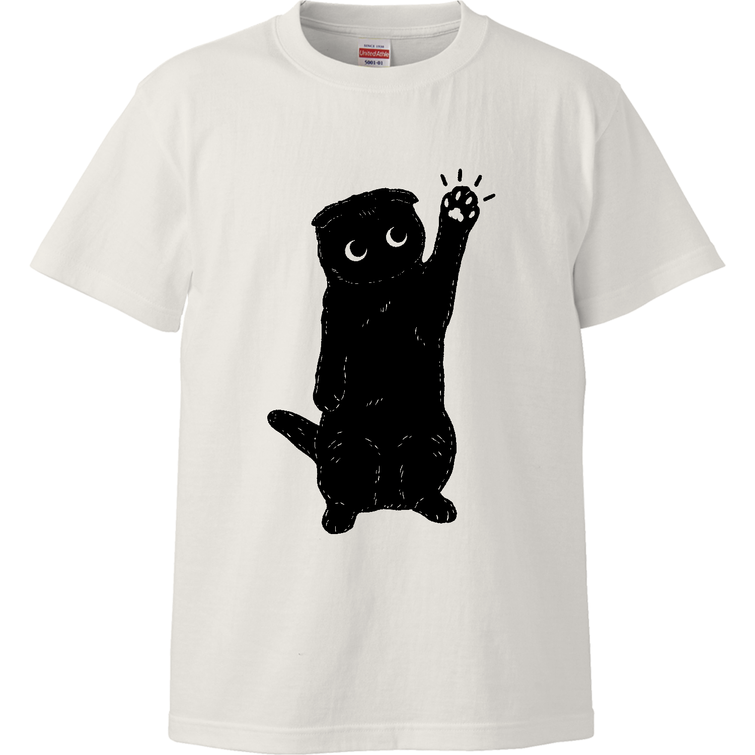 黒猫くん 猫タッチハイクオリティーTシャツ1