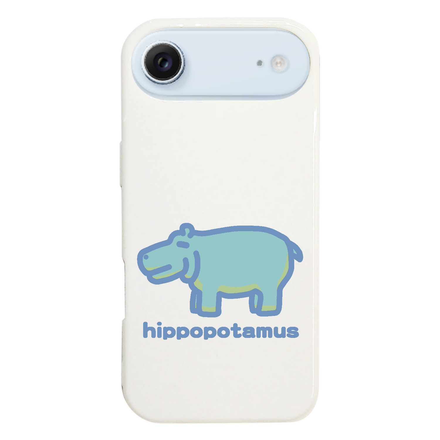 お昼が楽しみなカバ（あお） iPhone17 Air (ハードケース)